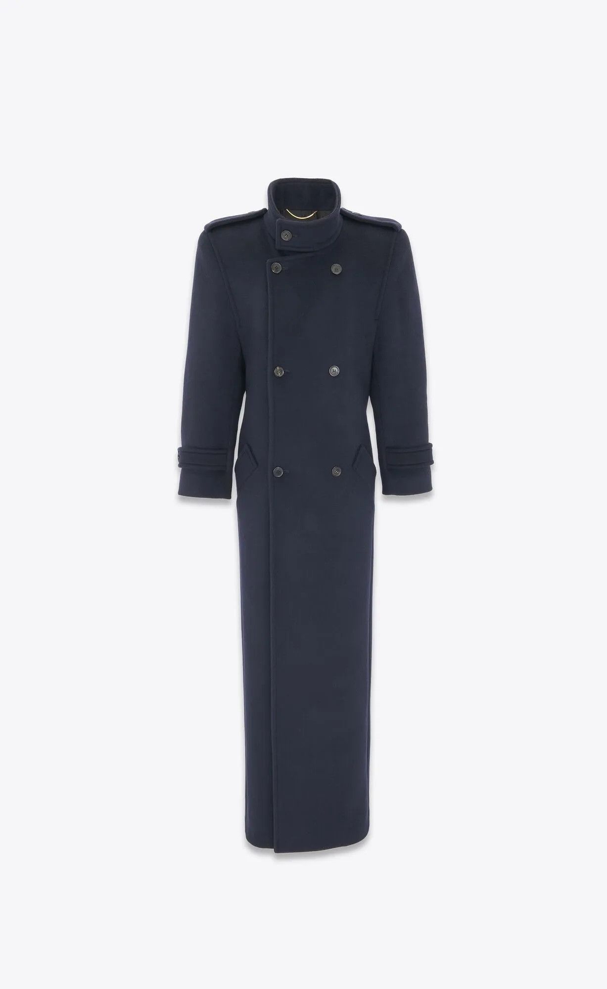Saint Laurent Paris o1tp1o1224 Oversized Coat In Wool in Blue Size S / US 4 / IT 40 - 2 Thumbnail