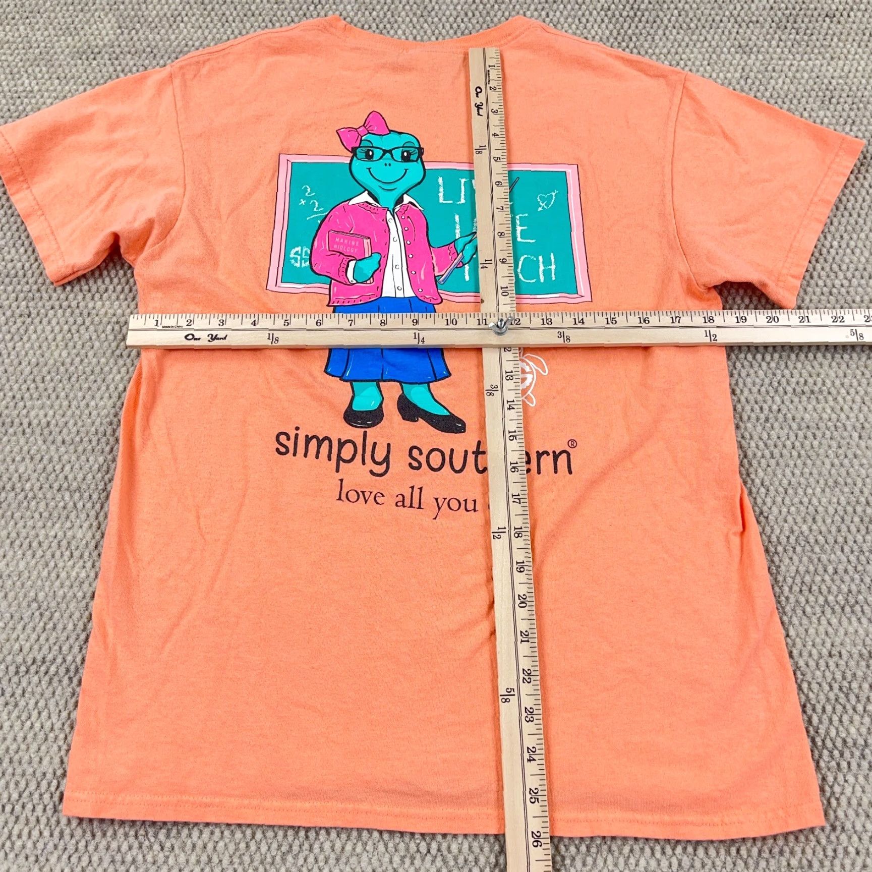 Alife VINTAGE Simple Southern Shirt Women Medium Orange Tee Teacher Life School Peach Ladies Size M / US 6-8 / IT 42-44 - 5 Thumbnail