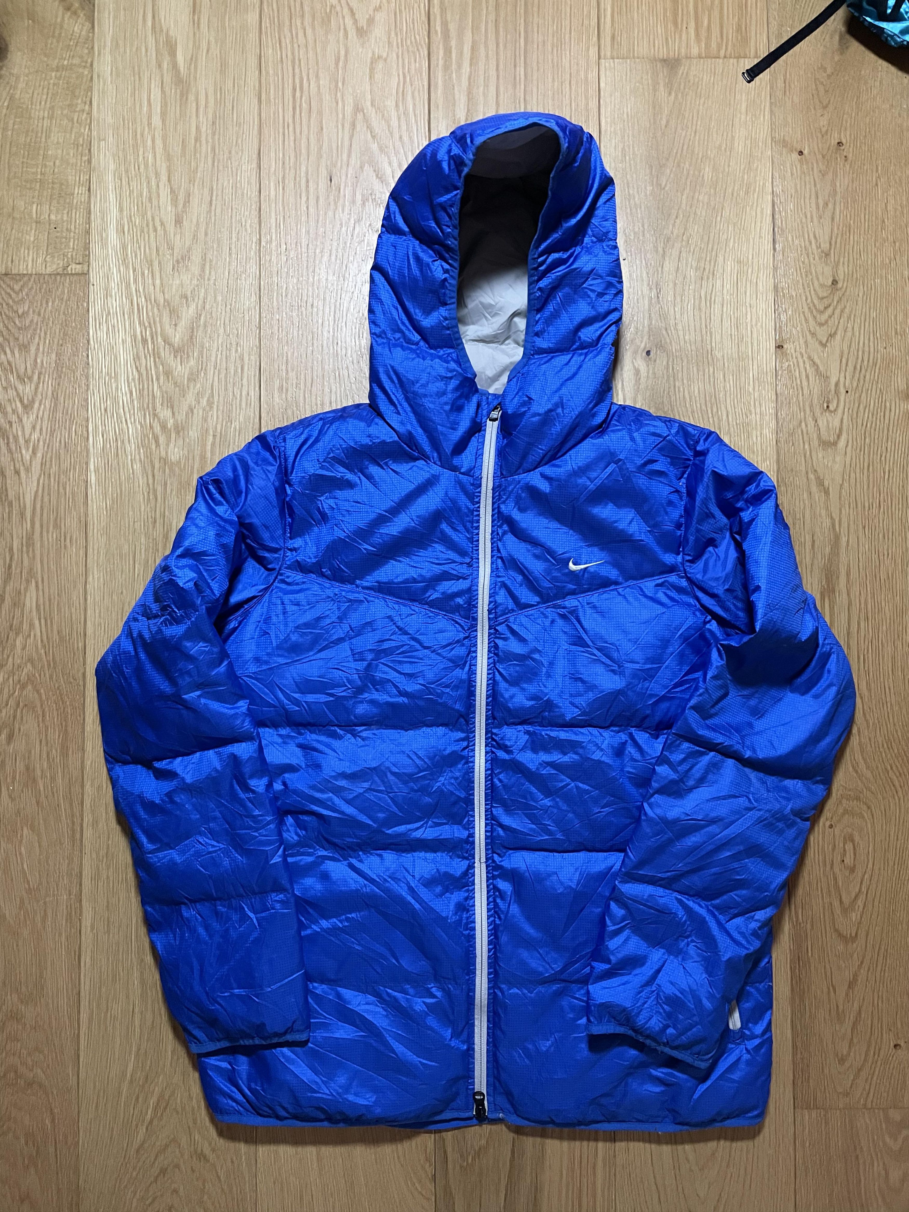 Nike Nike Blue Puffer Jacket with Hood Size US L / EU 52-54 / 3 - 1 Thumbnail