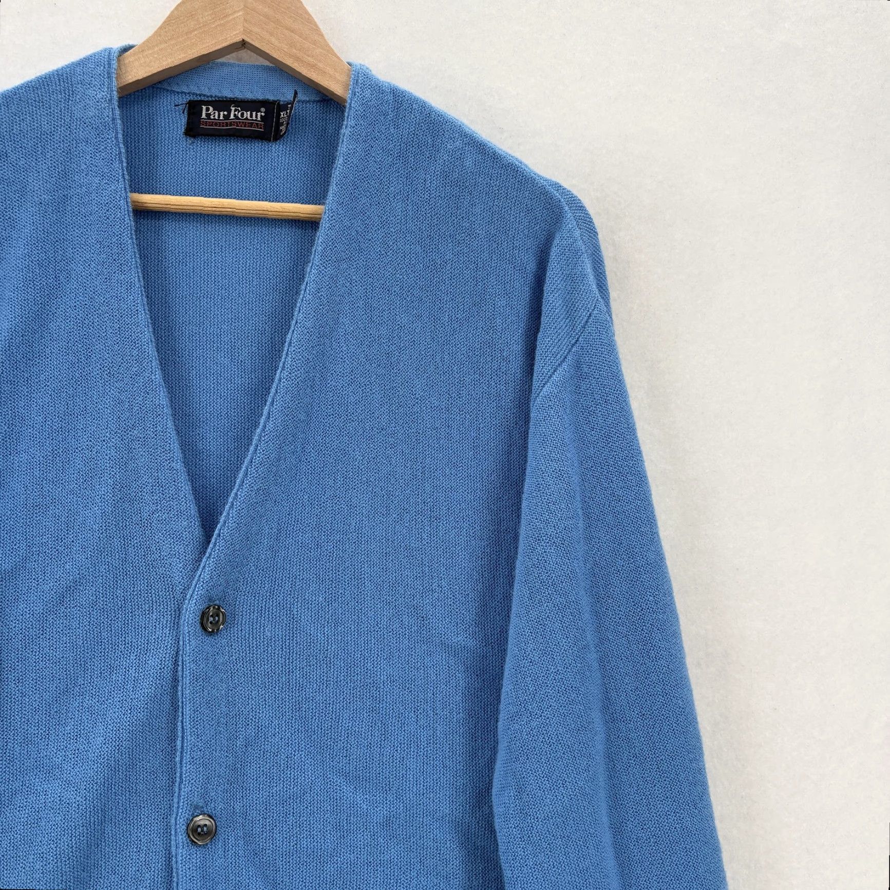 Vintage VINTAGE Par Four Sweater Cardigan Mens XLT Blue Acrylic V-Neck Knit Golf Grandpa Knit Size US XL / EU 56 / 4 - 2 Thumbnail