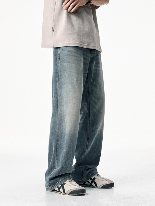 Japanese Brand × Jean Men's straight washed distressed loose jeans y2k Size US 32 / EU 48 - 2 Thumbnail