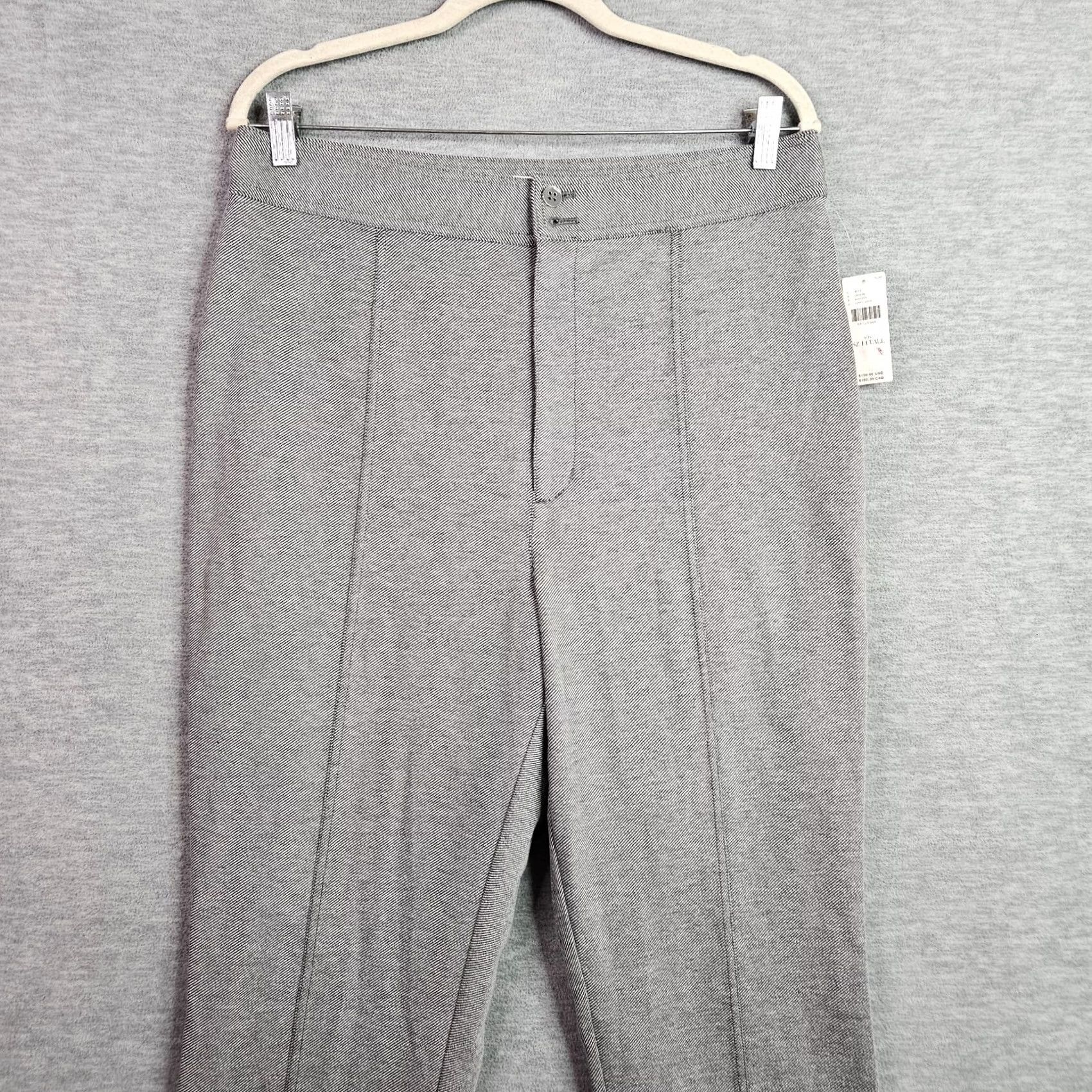 Anthropologie Maeve By Anthropologie Women's Grey Seamed Flare Tweed Pants Sz 14T Tall Regular Front Flat Button Closure Casual Image Measurements Size 36" / US 14 / IT 50 - 4 Thumbnail