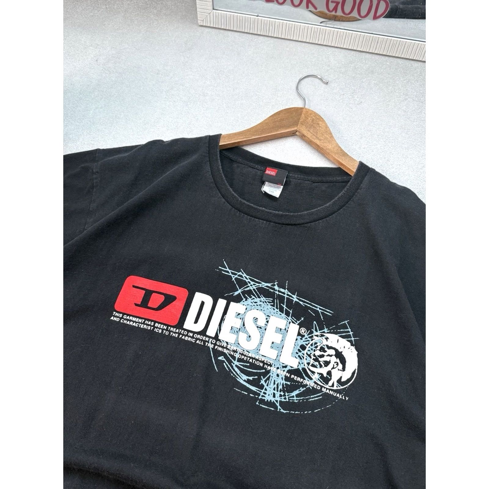 Diesel VINTAGE Diesel T-Shirt Men’s Black Logo Distressed 90s Streetwear XXL Black Logo Diesel Vintage Y2k Shirt Mens Graphic Print Short Sleeve Regular Size US XXL / EU 58 / 5 - 5 Thumbnail