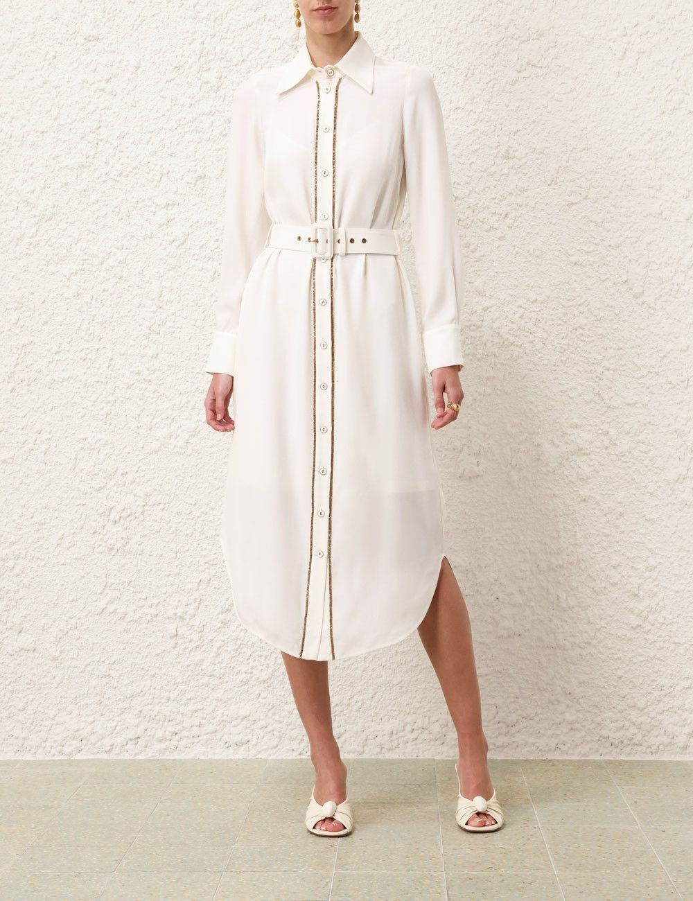 Zimmermann oc11z0825 Chain Midi Dress in Cream Size XS / US 0-2 / IT 36-38 - 2 Thumbnail