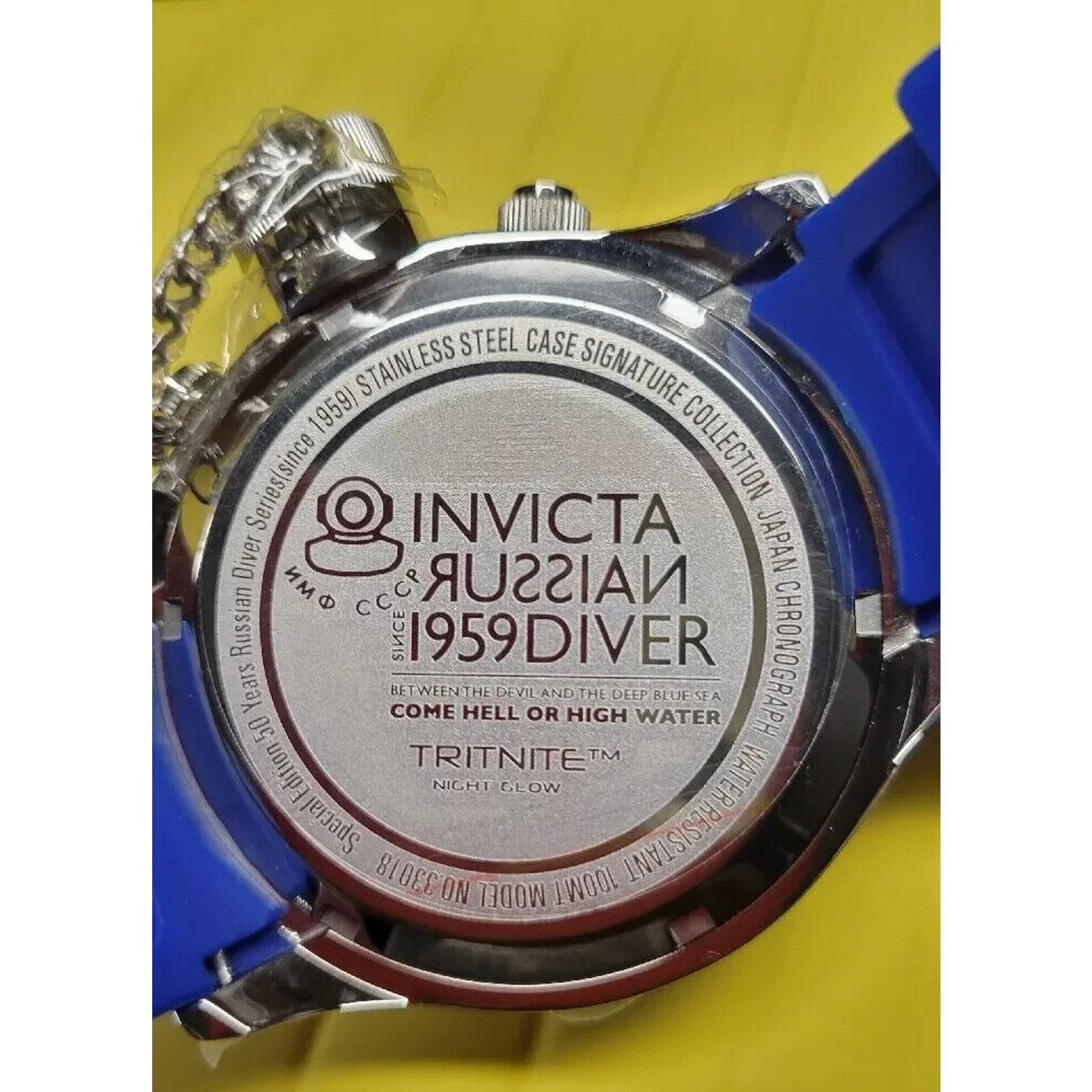 Invicta Invicta 52mm Silver/Blue Model 33018 Men's - Needs Battery Size ONE SIZE - 7 Thumbnail