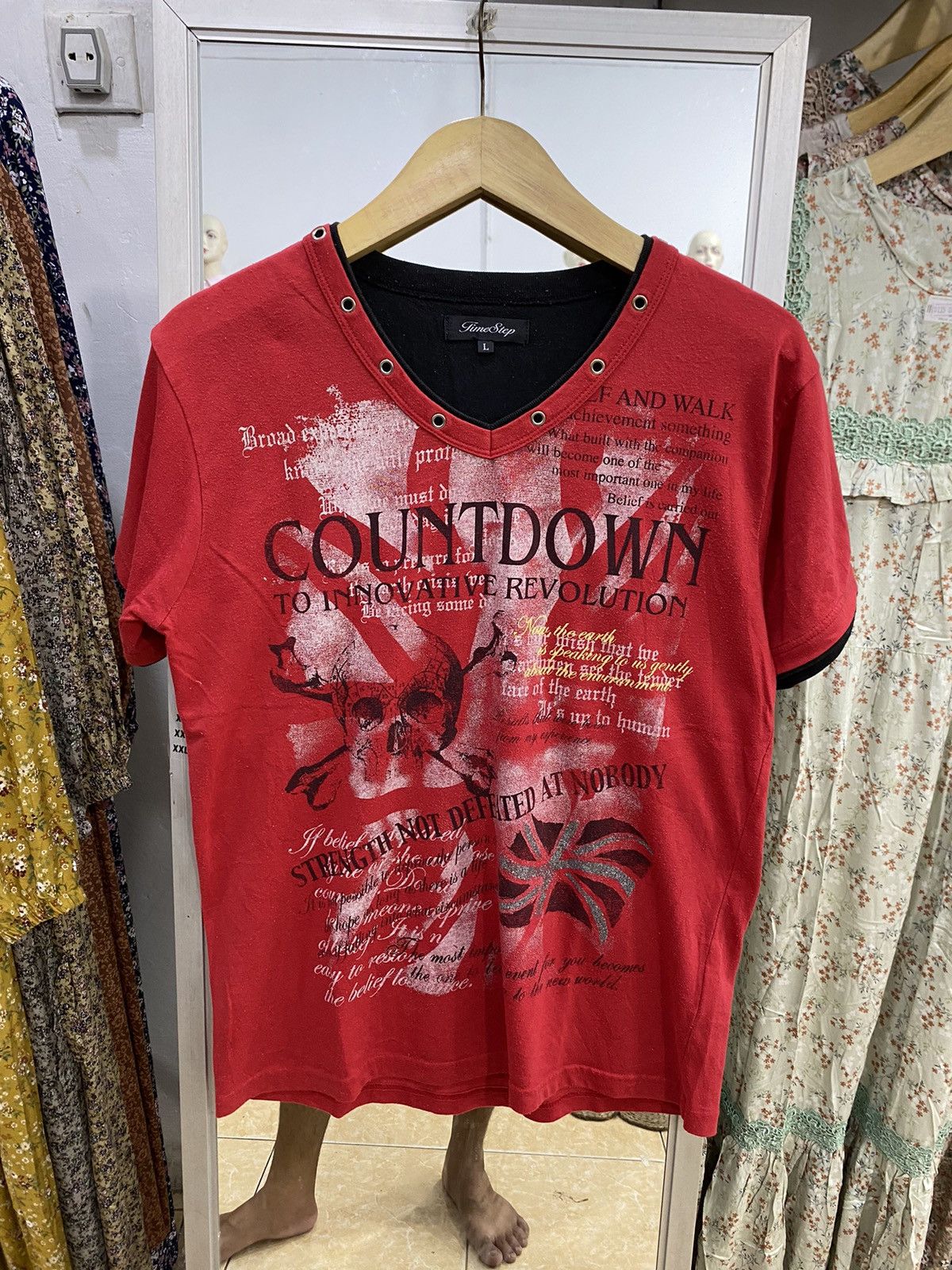KMRii Y2K Time Step double Layer Skull Poem Tee Size US L / EU 52-54 / 3 - 1 Thumbnail
