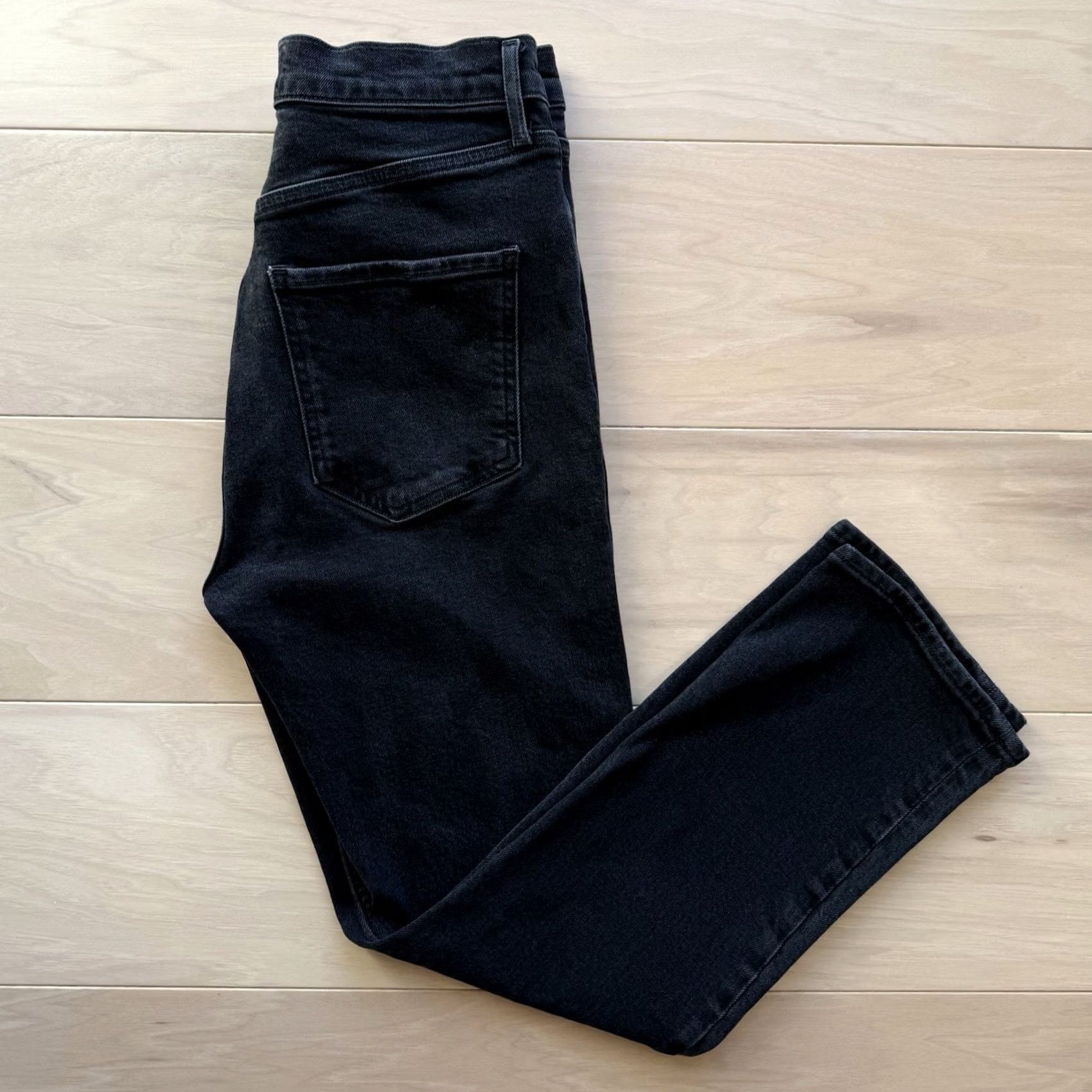 Agolde AGOLDE Riley Crop Jeans Women's 28 Black High Rise Glam Boho Party New York Jeans Best Seller Women 28 Black High Rise Crop Jeans Size 28" / US 6 / IT 42 - 2 Thumbnail