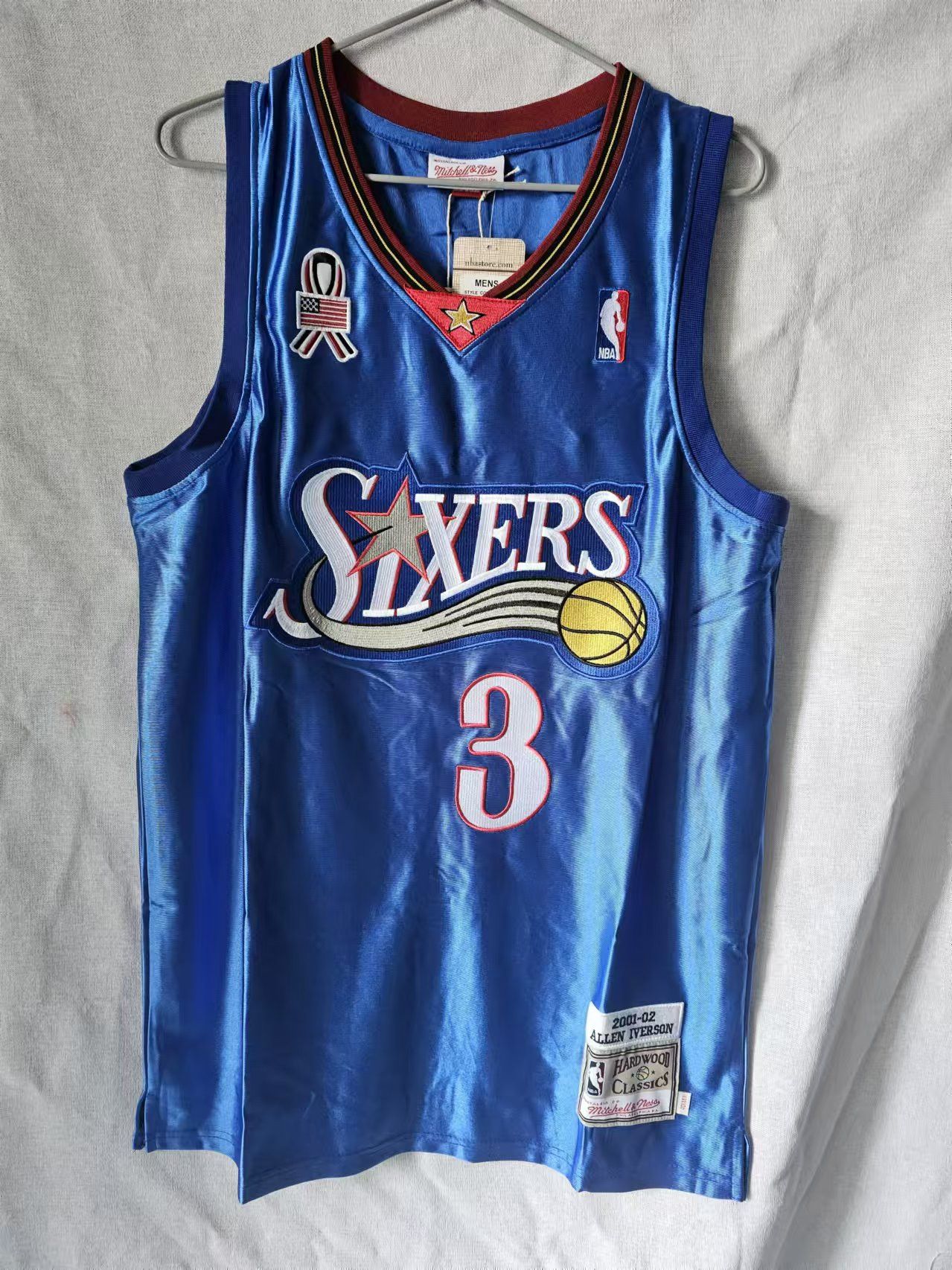 Philadelphia 76ers #3 Allen Iverson Jersey Blue L