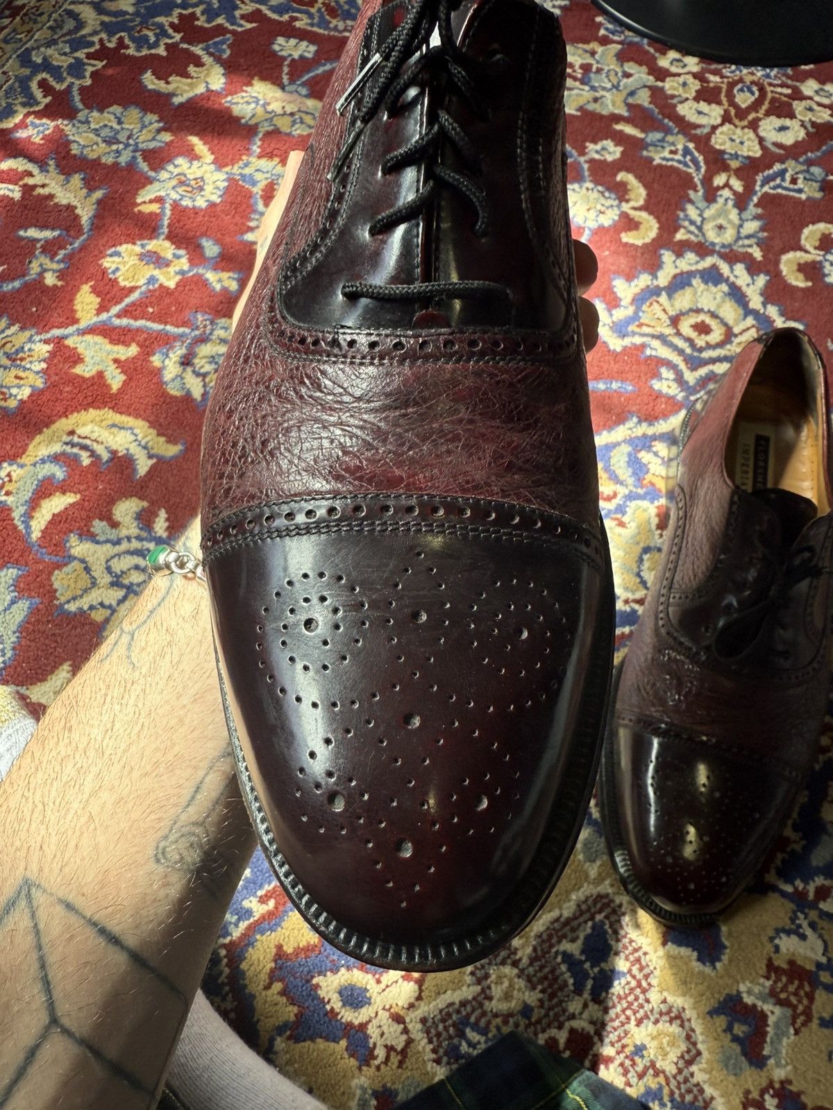 Florsheim Florsheim Oxford Dress Shoes 10.5 D Vintage Spain Burgundy Size US 10.5 / EU 43-44 - 5 Thumbnail
