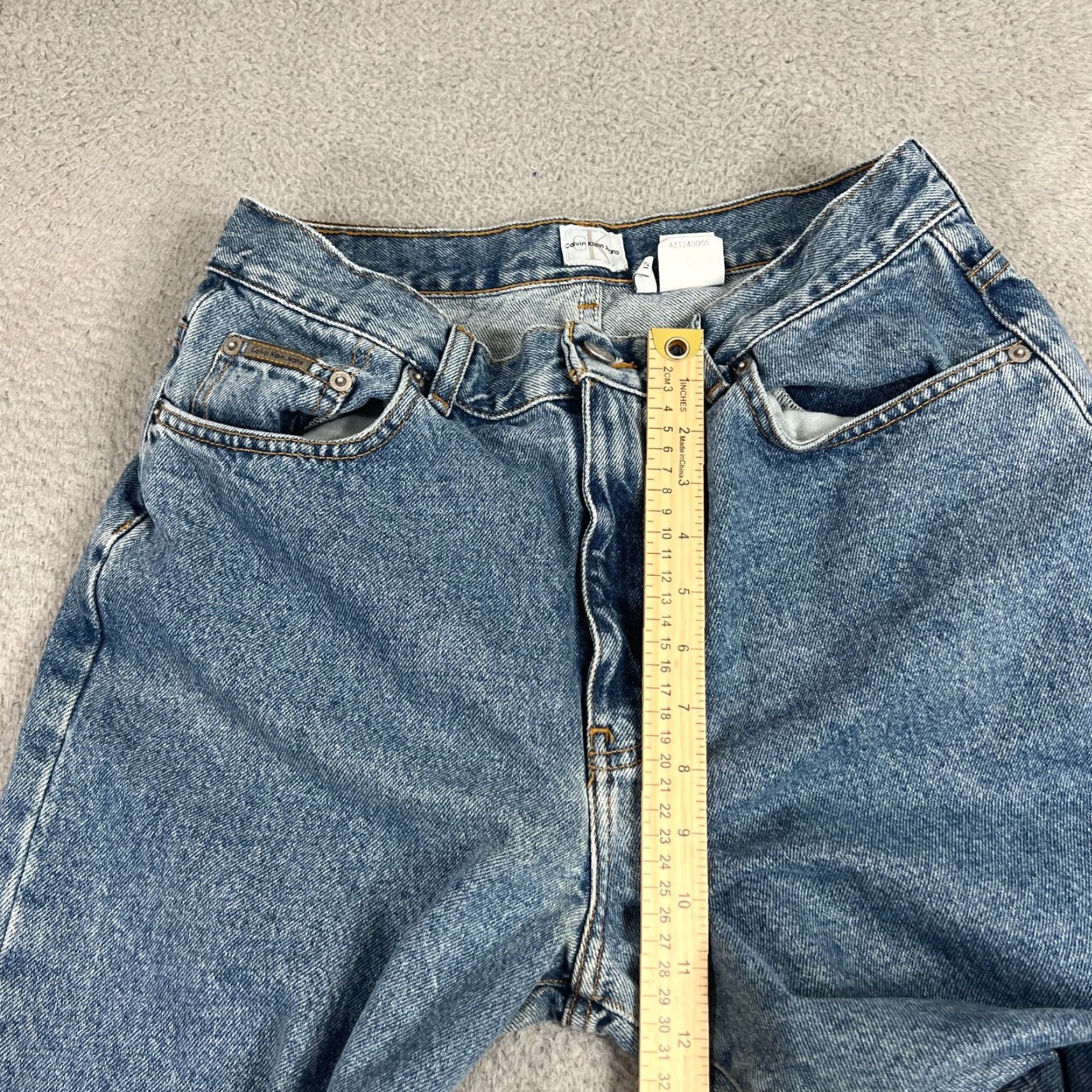 Calvin Klein Calvin Klein Jeans Women's 12 Easy Fit High Rise Straight Denim Pants Blue Stretch Size 34" / US 12 / IT 48 - 5 Thumbnail