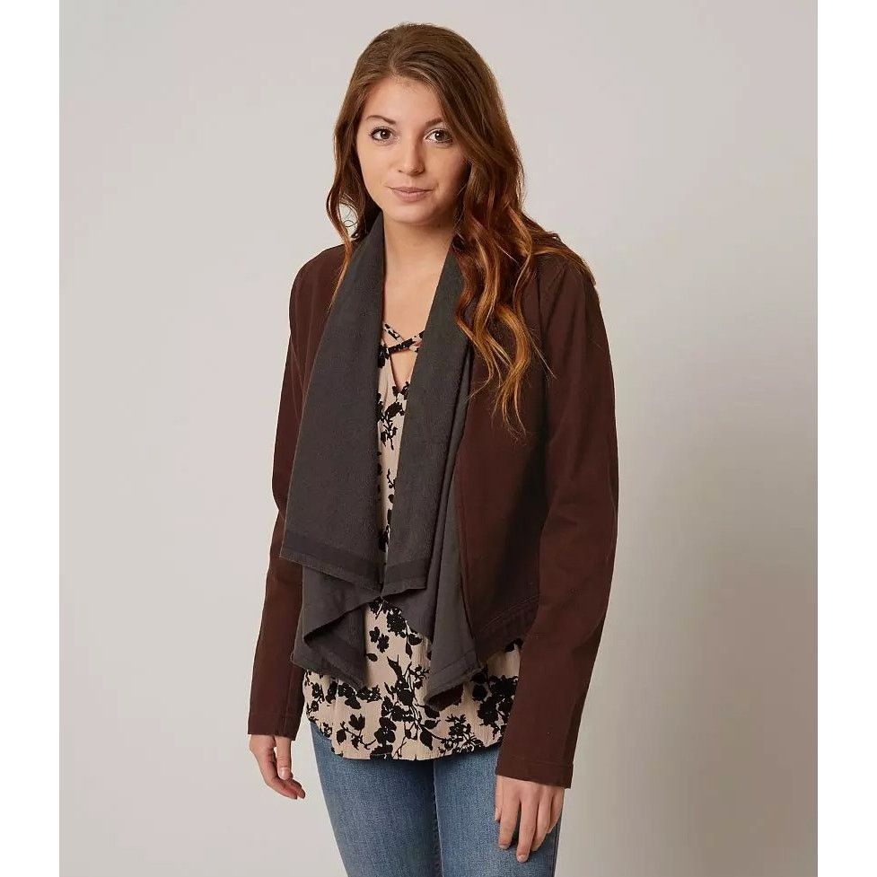 BKE BKE Flyaway Jacket Brown Y2K Sweater Cardigan Moto Biker Size S / US 4 / IT 40 - 2 Thumbnail