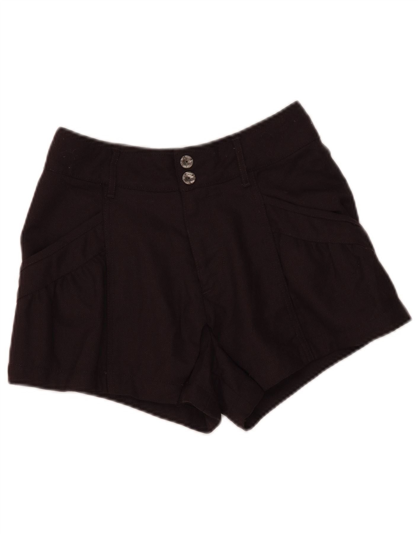 Diesel Womens High Waist Casual Shorts W28 Medium Brown Wool Size 24" / US 00 / IT 34 - 1 Thumbnail