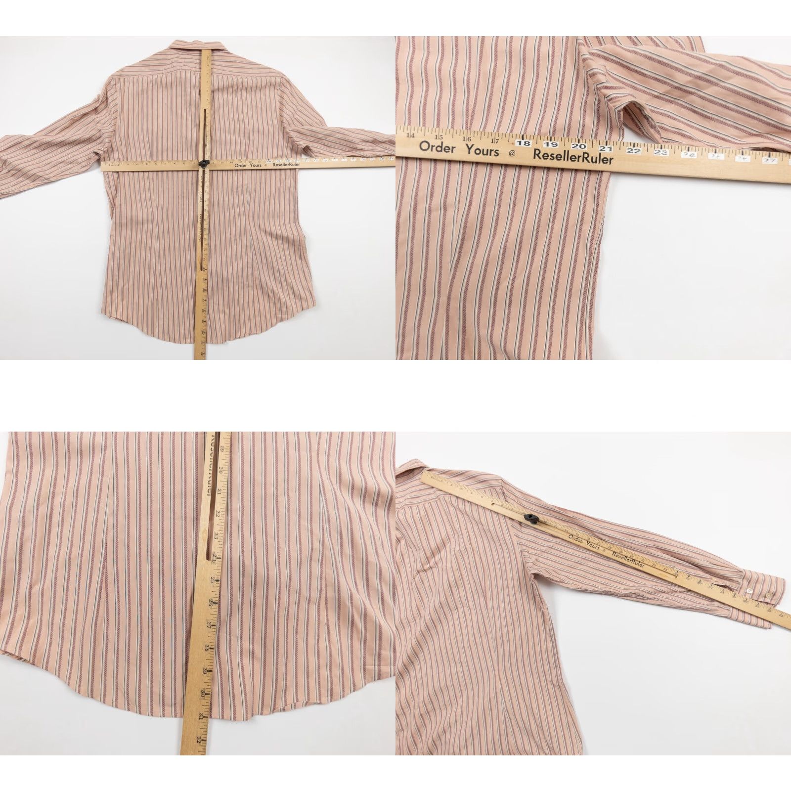 John Varvatos VINTAGE John Varvatos Shirt Mens Large Pink Button Down Long Sleeve Collared Striped Size US L / EU 52-54 / 3 - 8 Thumbnail