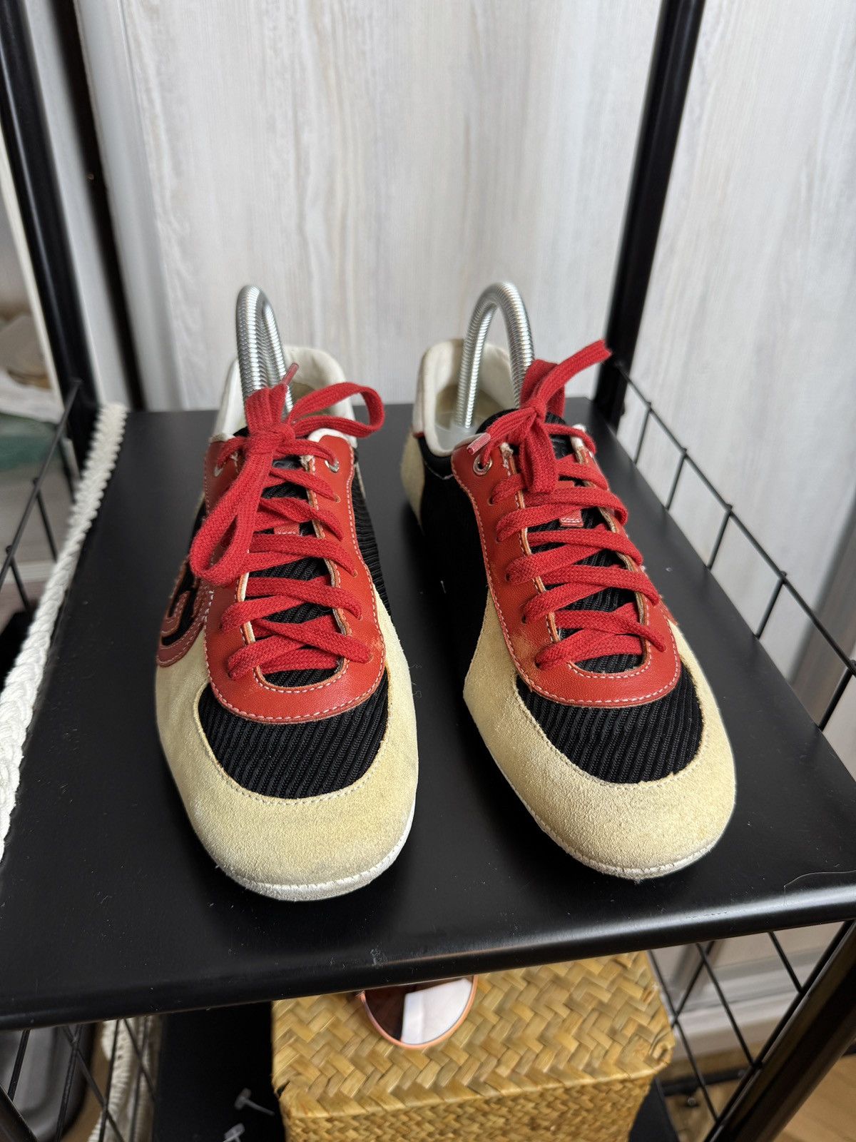 Gucci VINTAGE GUCCI LOGO LEATHER TRAINERS SNEAKERS coloured 190777 Size US 7.5 / IT 37.5 - 8 Thumbnail