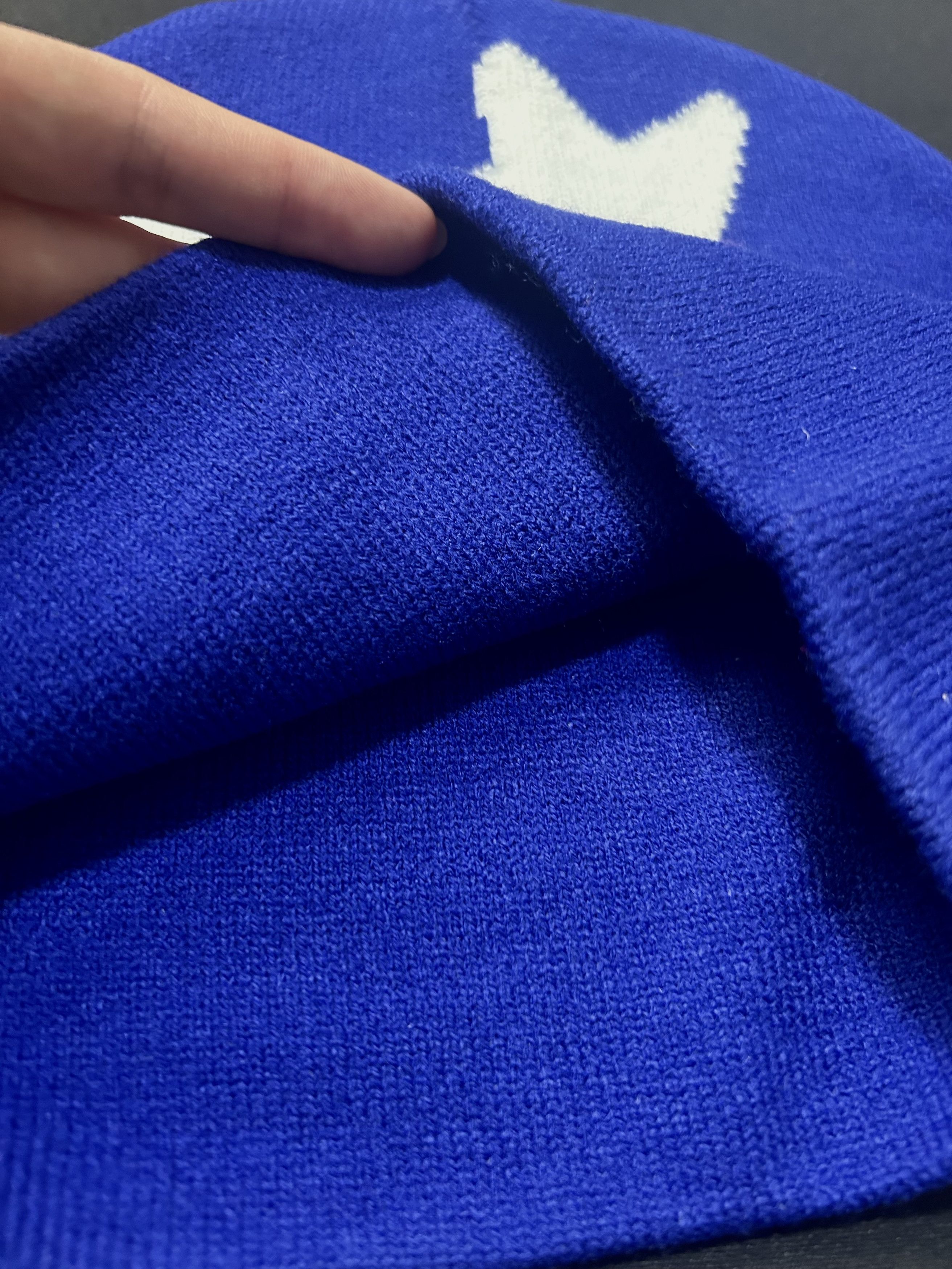 Japanese Brand Rare 3 Star Graphic No Cuff Knit Cap Beanie Blue Hat OS Size ONE SIZE - 3 Thumbnail