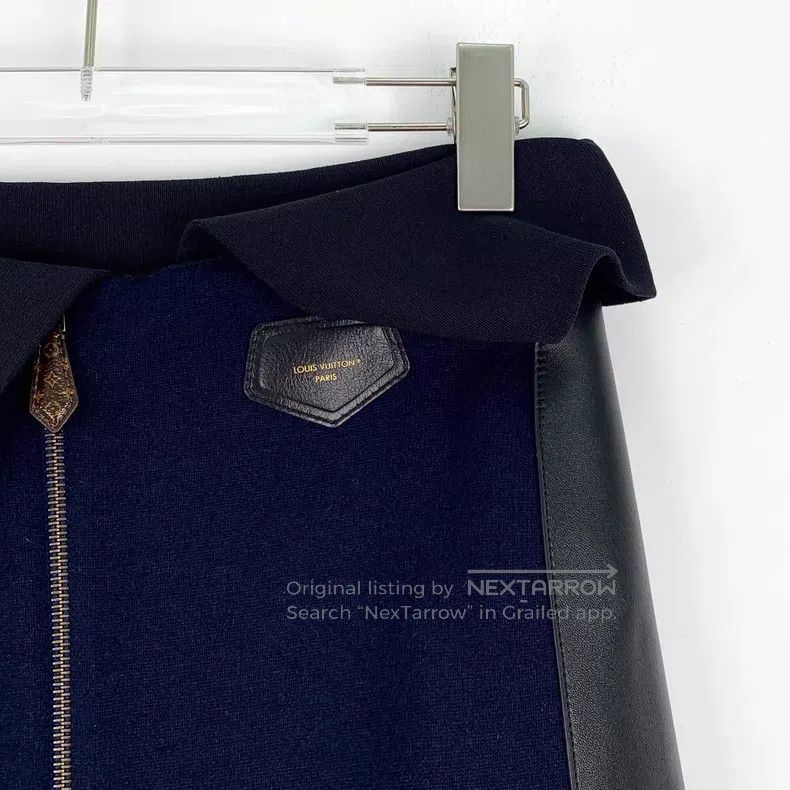Louis Vuitton Louis Vuitton size s 23 navy blue logo wool zippered skirt Size 24" / US 00 / IT 34 - 3 Thumbnail