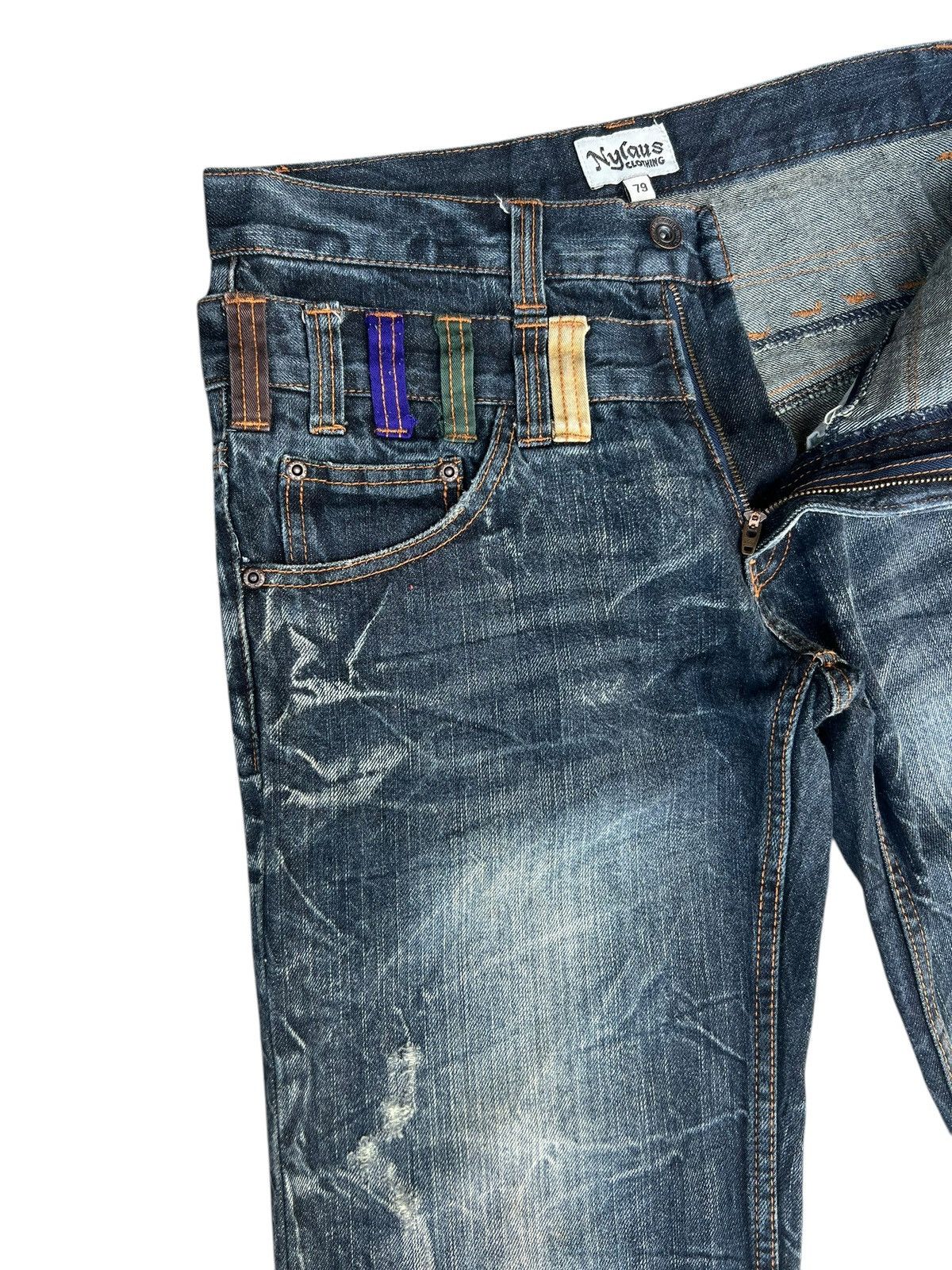 14th Addiction Double Waist Nylaus Clothing Dirty Mud Discharge Denim Jeans Size US 30 / EU 46 - 8 Thumbnail