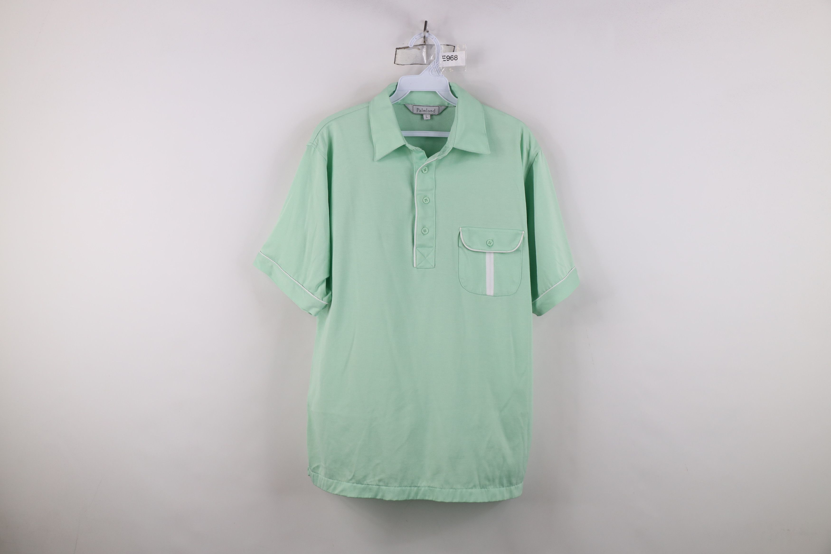 Vintage Vintage 90s Streetwear Knit Collared Golf Polo Shirt Green Size US L / EU 52-54 / 3 - 1 Thumbnail