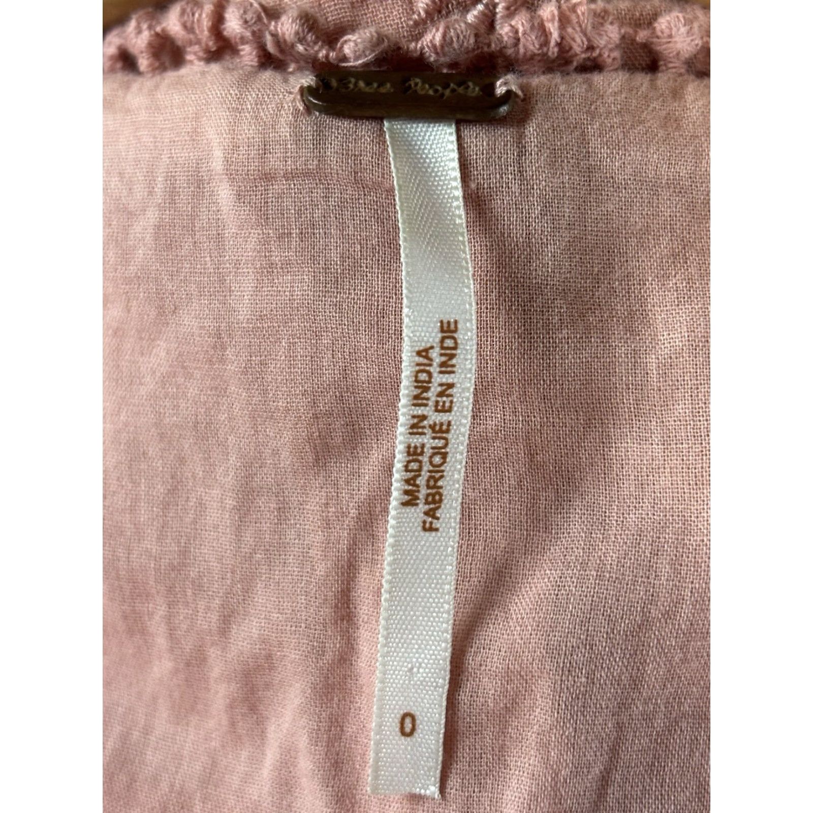 Free People VINTAGE Free People Isabella Mini Dress Sz 0 Pink Embroidered Long Sleeve Floral Bohemian Womens Size XS / US 0-2 / IT 36-38 - 6 Thumbnail