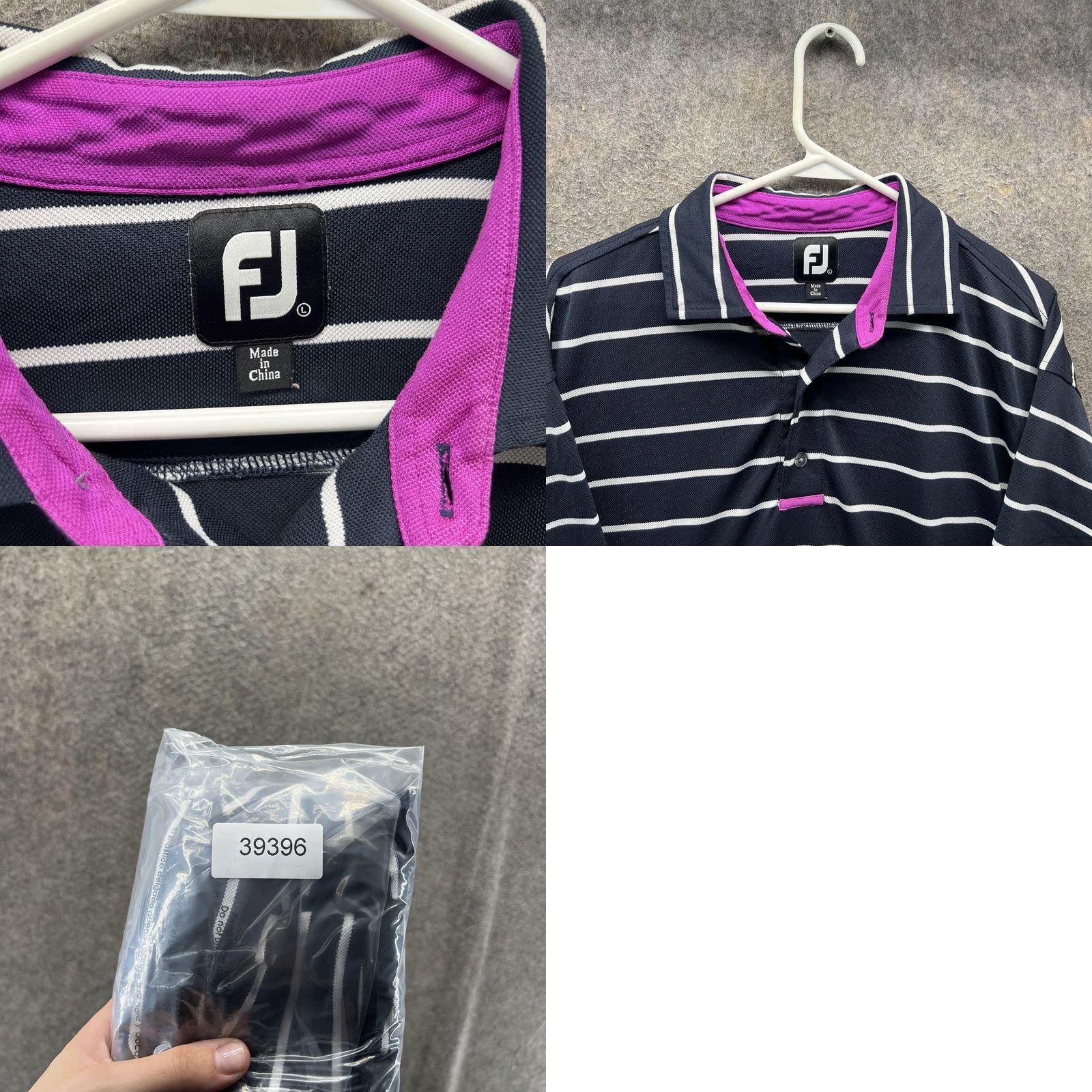 Footjoy FootJoy Polo Shirt Mens Large Blue Stripe Golf Performance Short Sleeve Stretch Polo Shirt Size US L / EU 52-54 / 3 - 8 Thumbnail