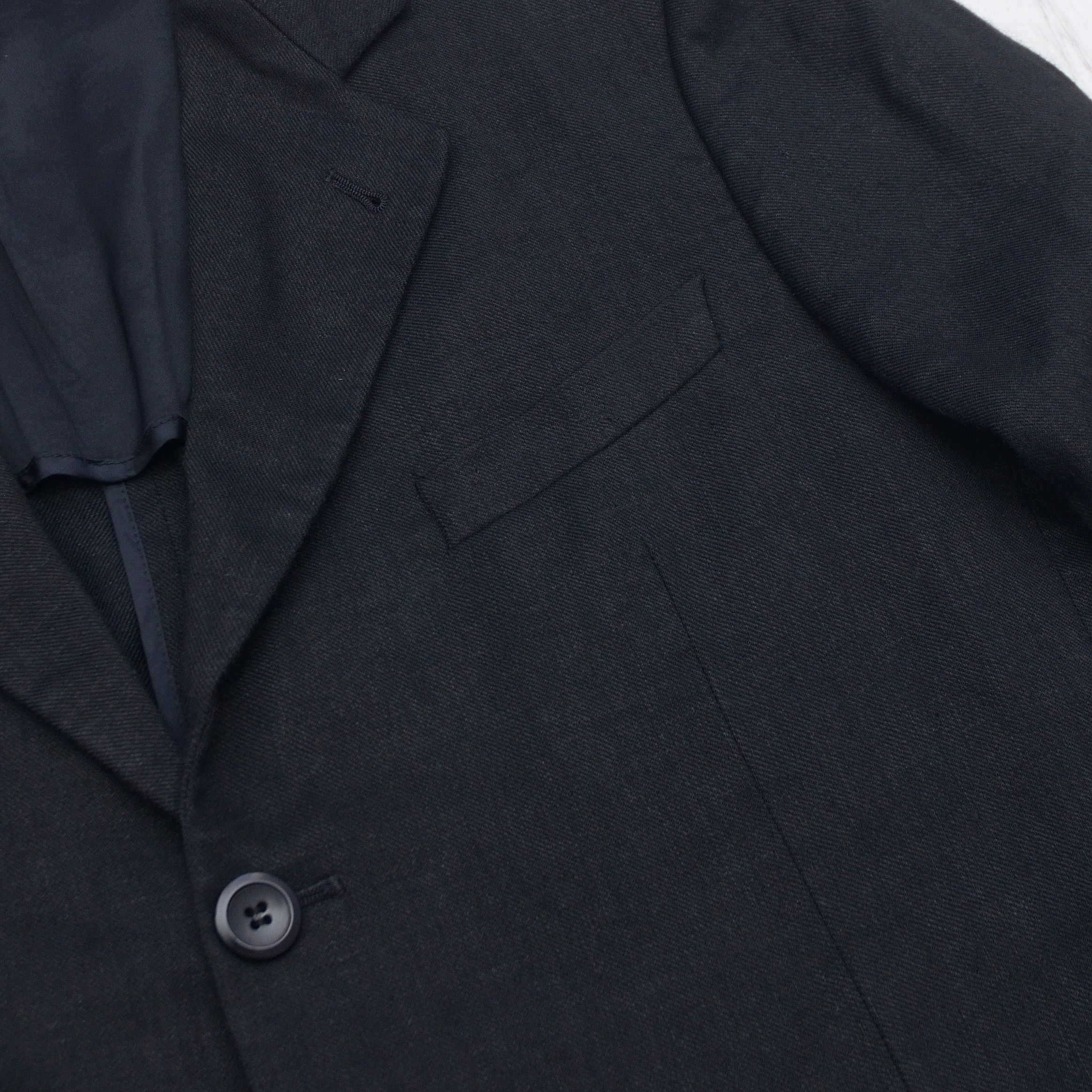 Armani × Armani Collezioni × Giorgio Armani Vintage Luxury Armani Collezioni Linen Casual Blazer Black Size 52L - 4 Thumbnail