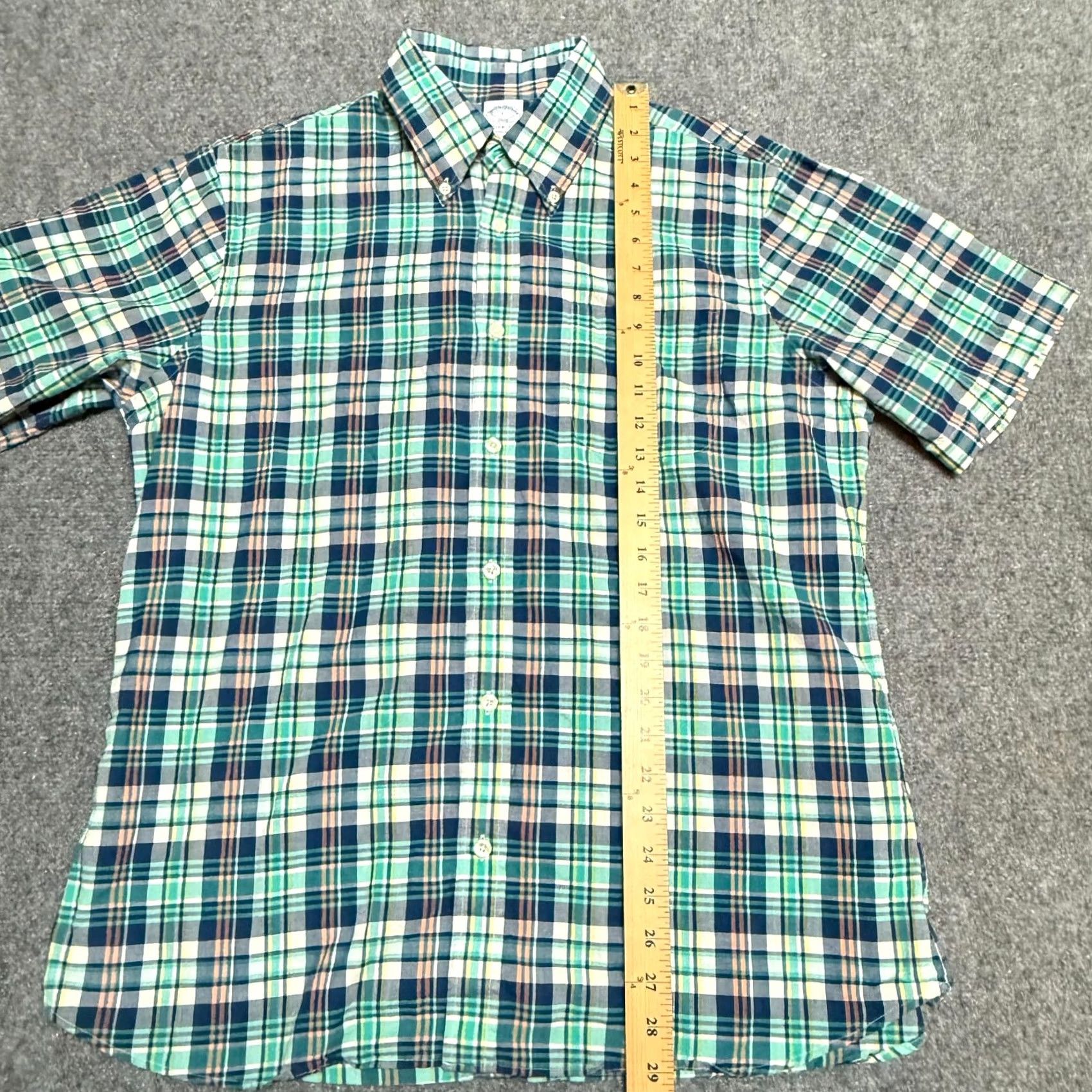 Brooks Brothers Brooks Brothers Shirt L Blue Plaid Cotton Regent Fit Short Sleeve India Madras Size US L / EU 52-54 / 3 - 6 Thumbnail
