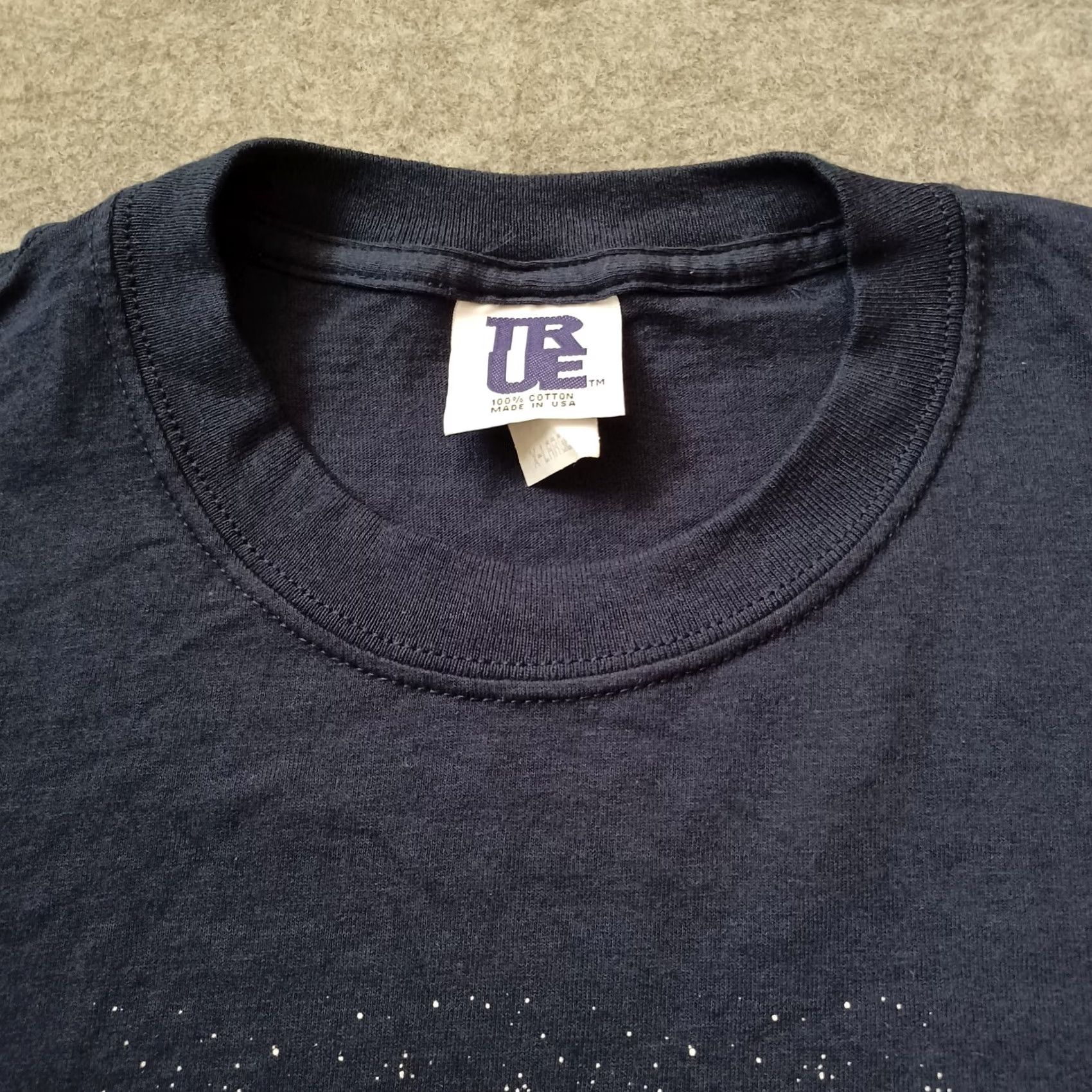 Hanes VINTAGE Hanes Beefy-T T-Shirt Mens XL Navy Graphic Short Sleeve USA Made Shirt Boys Girls Mens Size US XL / EU 56 / 4 - 6 Thumbnail