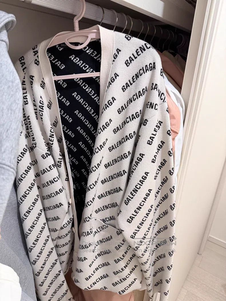 Balenciaga Letter Logo Intarsia Knit Sweater