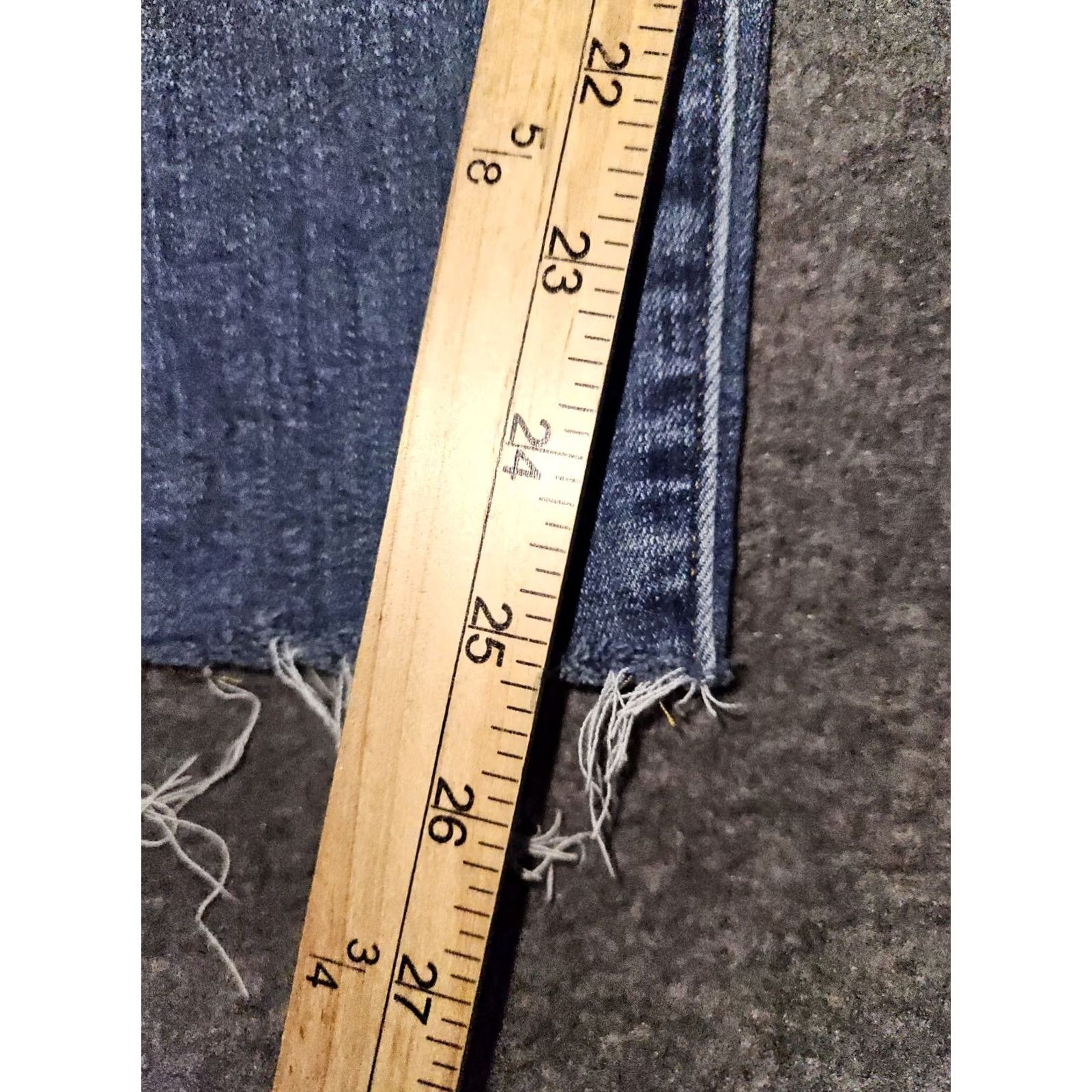 J.Crew J.CREW Jeans Women's High Rise Skinny Blue Stretch Frayed Preppy 29 Button Fly Size 29" - 5 Thumbnail
