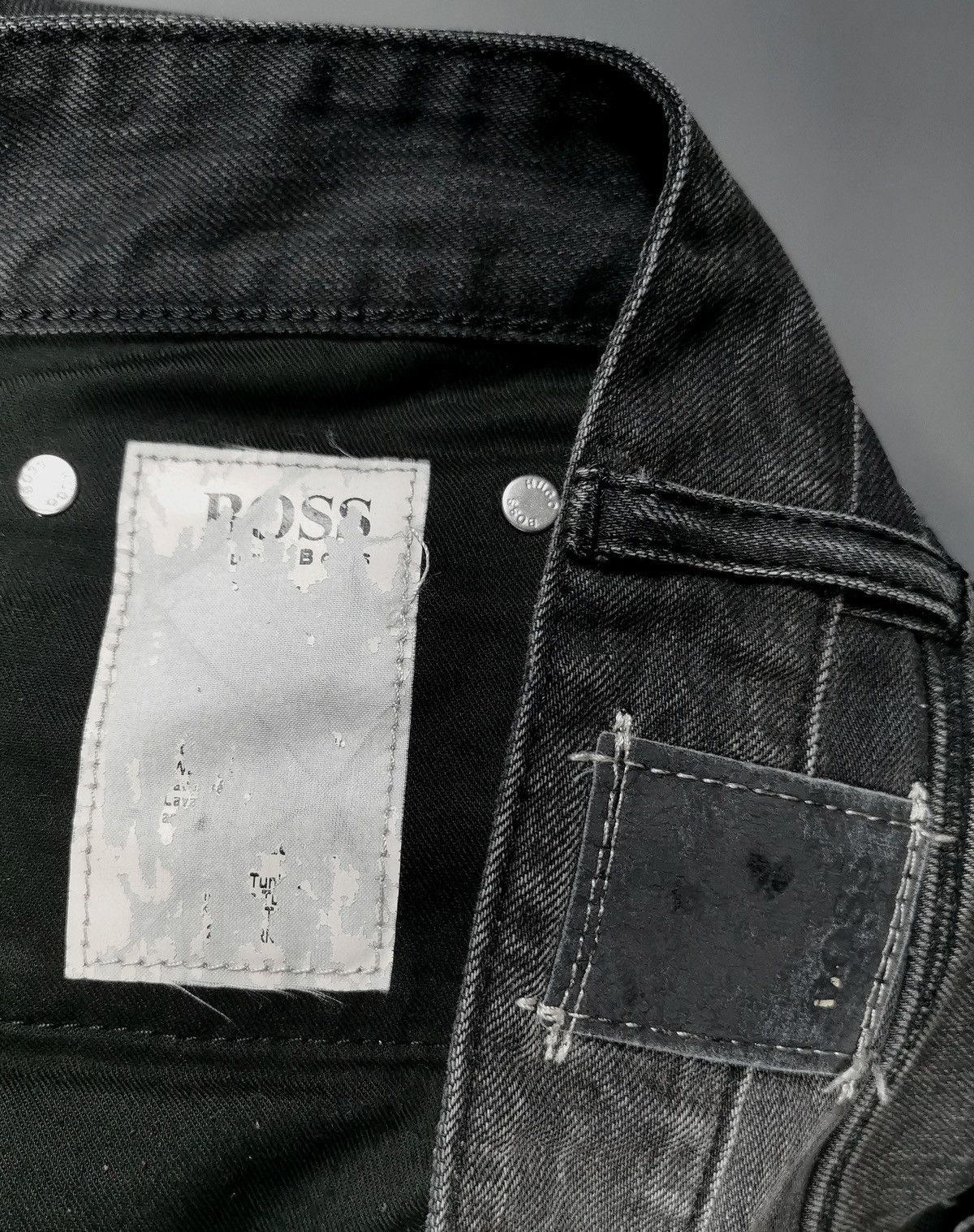 Hugo Boss Boss Distressed Black Denim Jeans Size US 34 / EU 50 - 10 Thumbnail