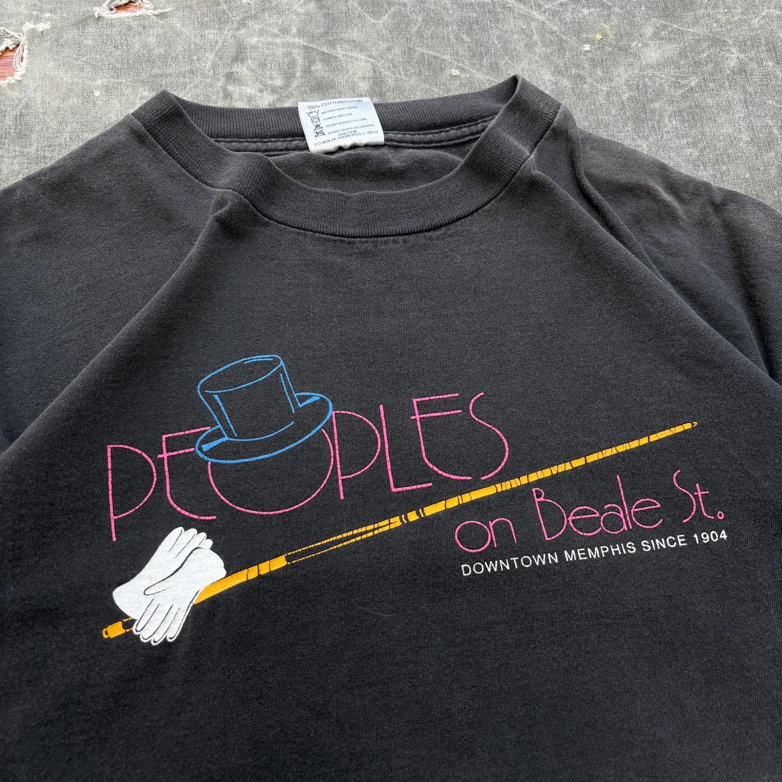 Vintage Vintage 90s Faded Peoples On Beale Street Bar Memphis Shirt Size US XL / EU 56 / 4 - 2 Thumbnail