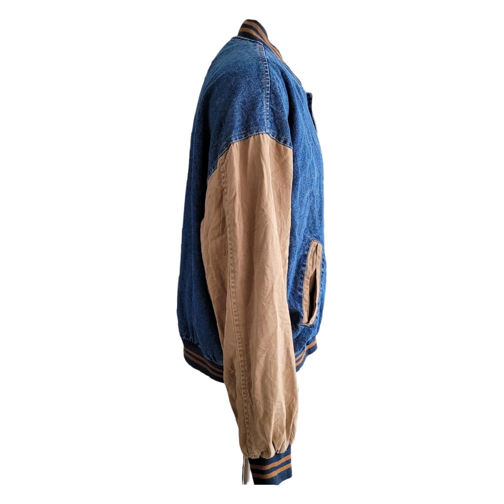 Dunbrooke VINTAGE Dunbrooke Varsity Jacket - 80s Bomber USA Cotton Blue Snap XXL Mens Jacket Size US XXL / EU 58 / 5 - 2 Thumbnail
