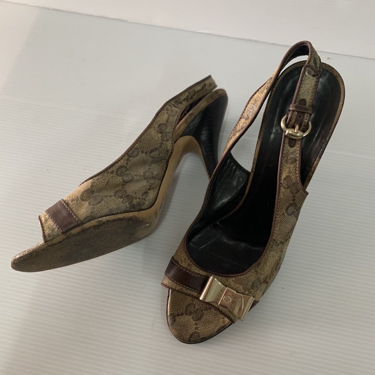 Gucci Gucci Monogram Heels Size US 6.5 / IT 36.5 - 8 Thumbnail