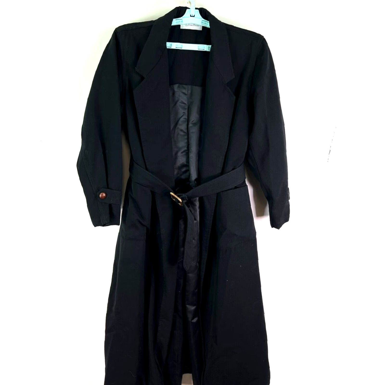 Evan Picone VINTAGE Evan Picone Belted Trench Coat Womens Size S Small Black Size S / US 4 / IT 40 - 2 Thumbnail