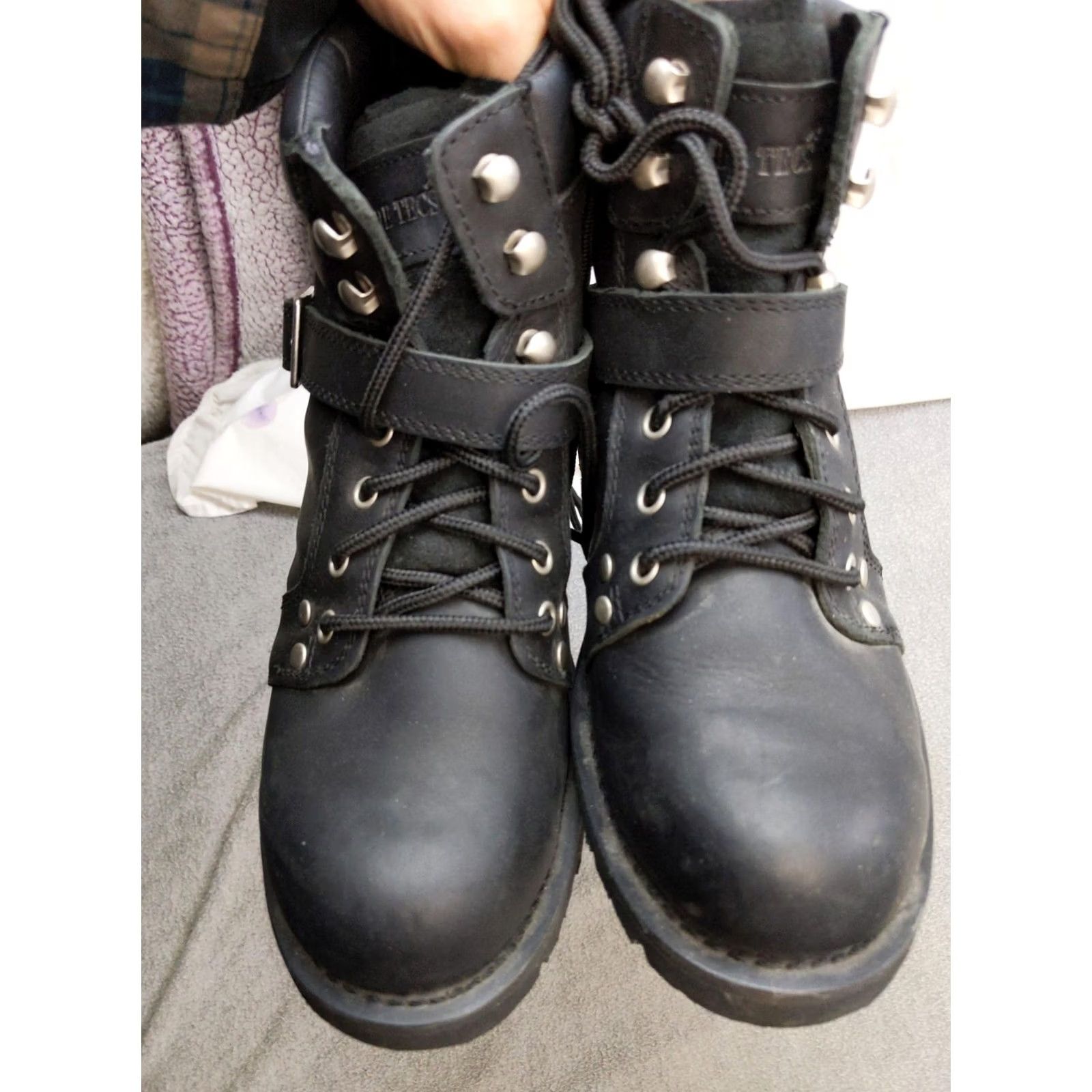 Vintage Ride Tecs Boots Womens Size 9 Black Leather 8143 Motorcycle Biker Riding Lace Up Size US 9 / IT 39 - 3 Thumbnail