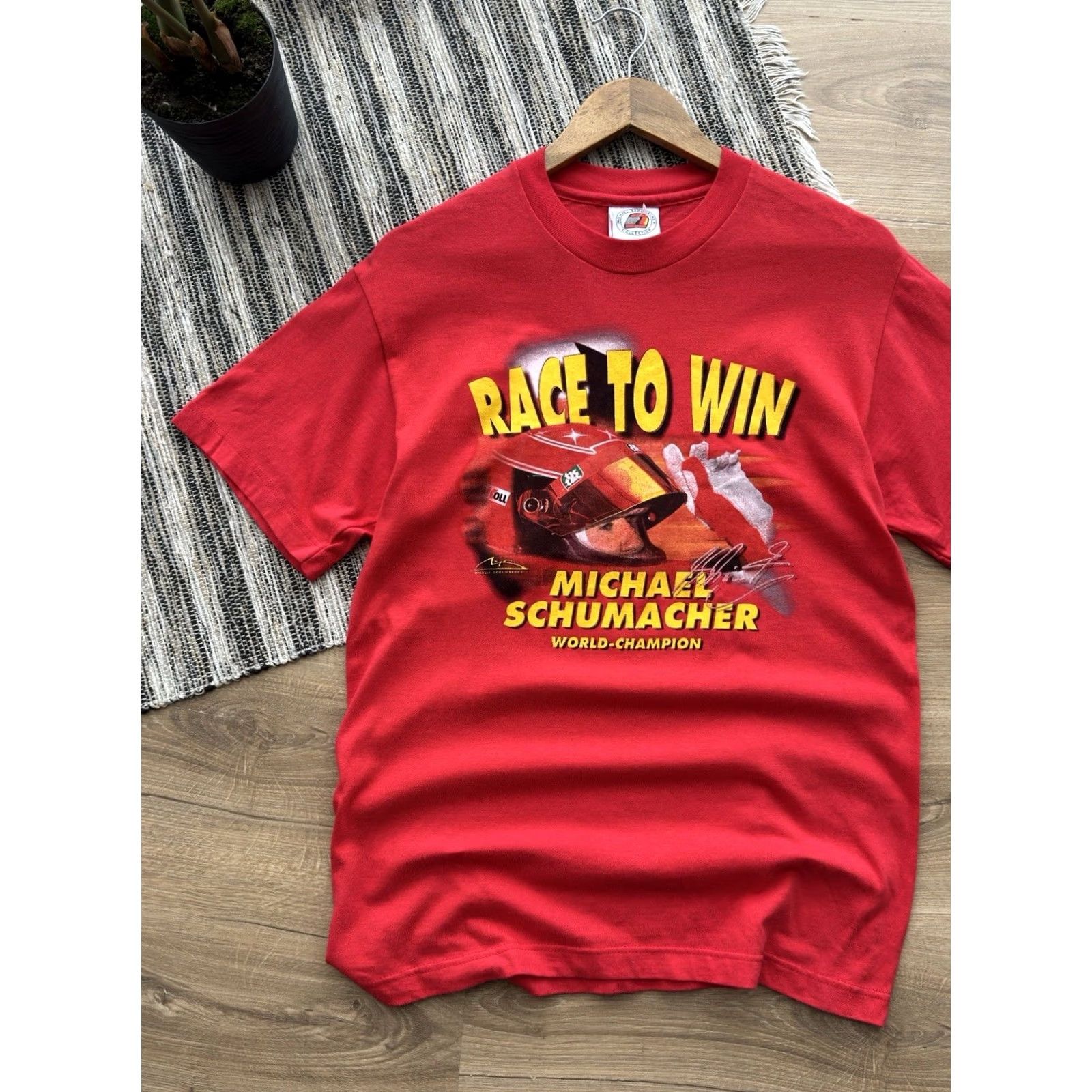 Vintage VINTAGE Michael Schumacher Race To Win Racing T-Shirt Red M Mens Size US M / EU 48-50 / 2 - 4 Thumbnail