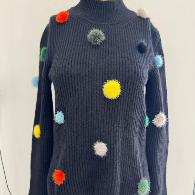 Fendi Fendi Black Cashmere High Neck Sweater 0089 Size S / US 4 / IT 40 - 1 Thumbnail