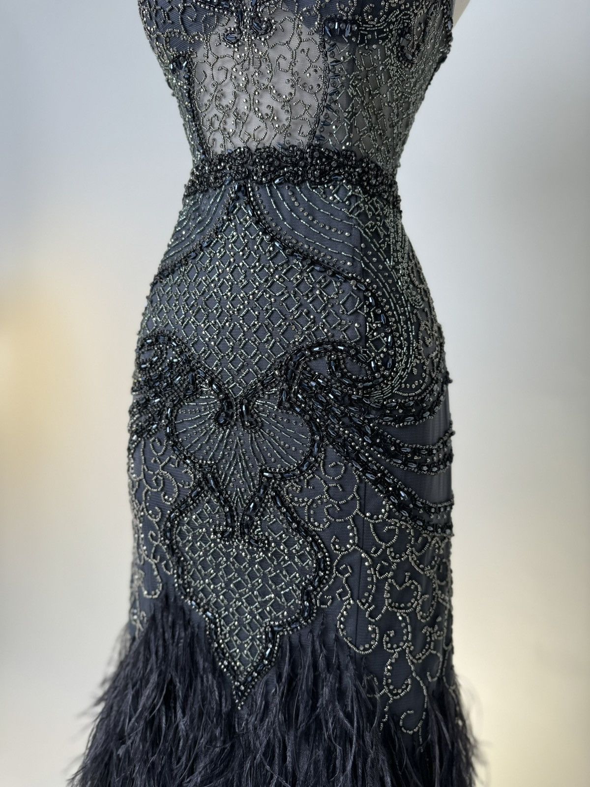 Other Brand New US 12 Jovani Feather Beaded Evening Dress Size XL / US 12-14 / IT 48-50 - 5 Thumbnail