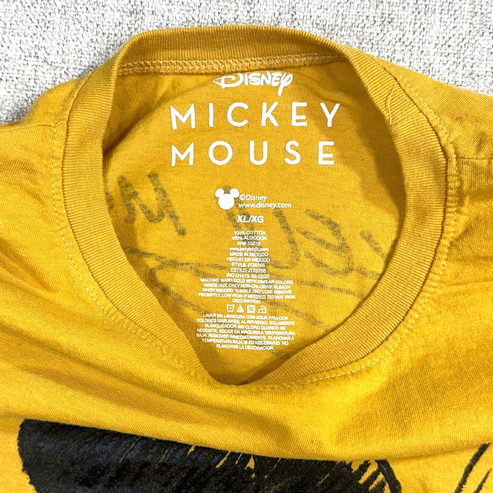 Disney VINTAGE Disney Cartoon Shirt Adult XL Mickey and Minnie Mouse Double-Sided Mustard Yellow Logo Breathable Easy Care Size US XL / EU 56 / 4 - 5 Thumbnail