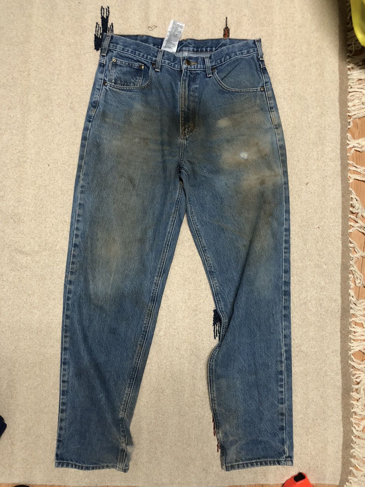 Carhartt × Vintage Vintage Y2K Carhartt Skater Tech Jeans 36x33 distress Size US 36 / EU 52 - 1 Thumbnail