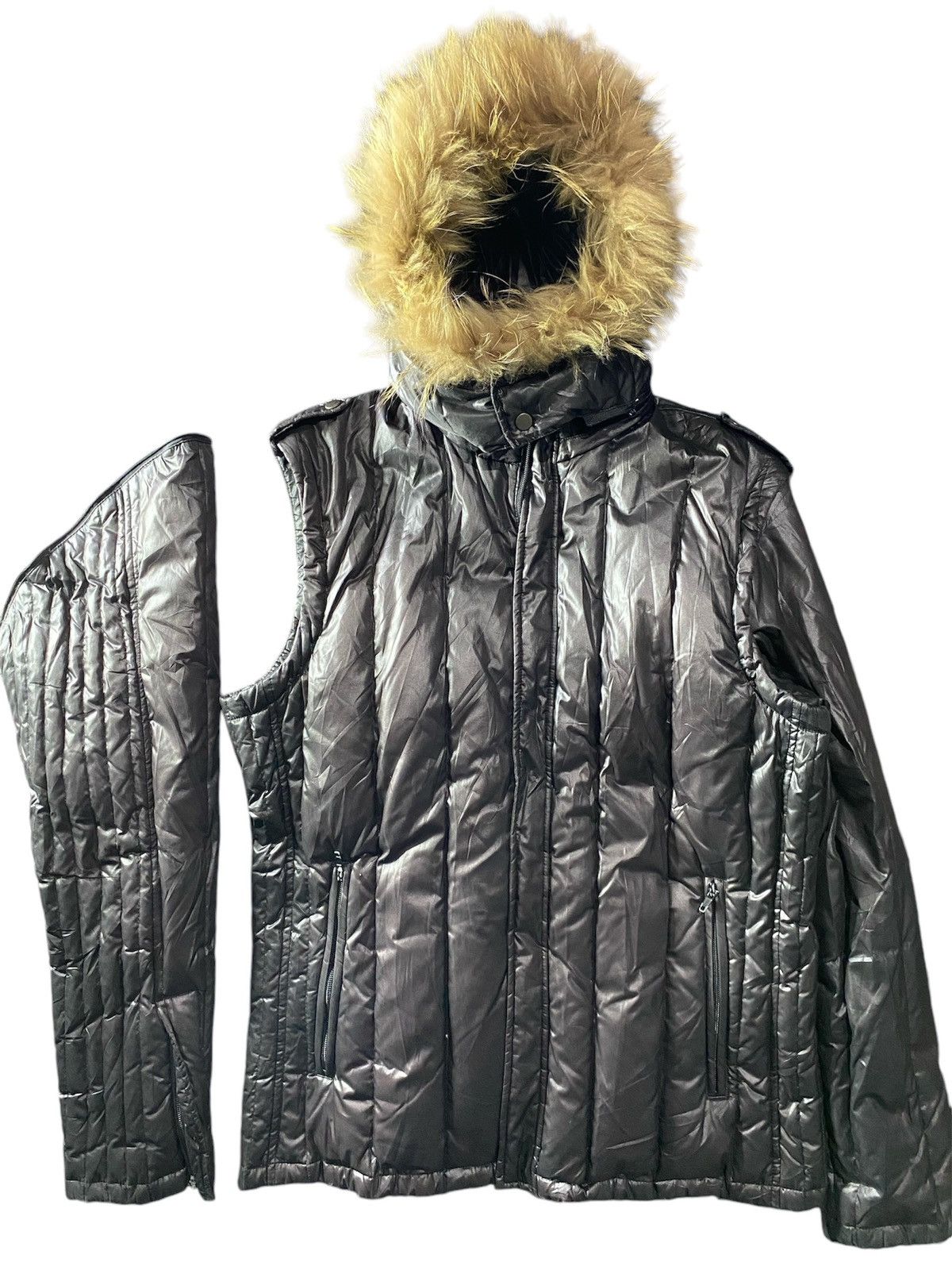 Le Grande Bleu (L.G.B.) Japanese klein plus+ homme puffer faux fur jacket Size US M / EU 48-50 / 2 - 2 Thumbnail