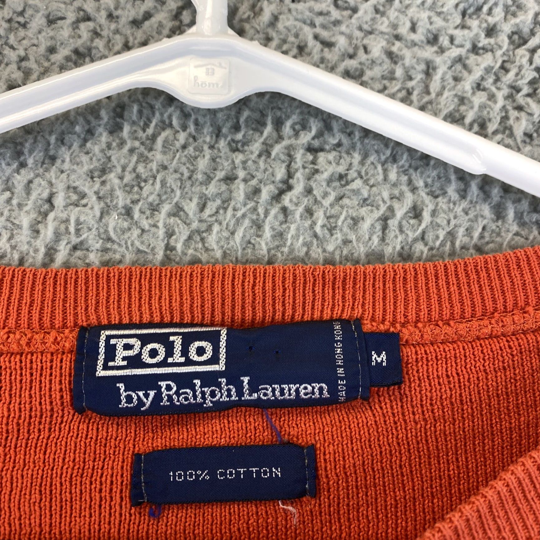 Polo Ralph Lauren Polo Ralph Lauren Men Medium Sweater 100% Cotton Orange Long Sleeve Crew Neck Tight-Knit Regular Fit Pullover / 56-10 Size US M / EU 48-50 / 2 - 4 Thumbnail