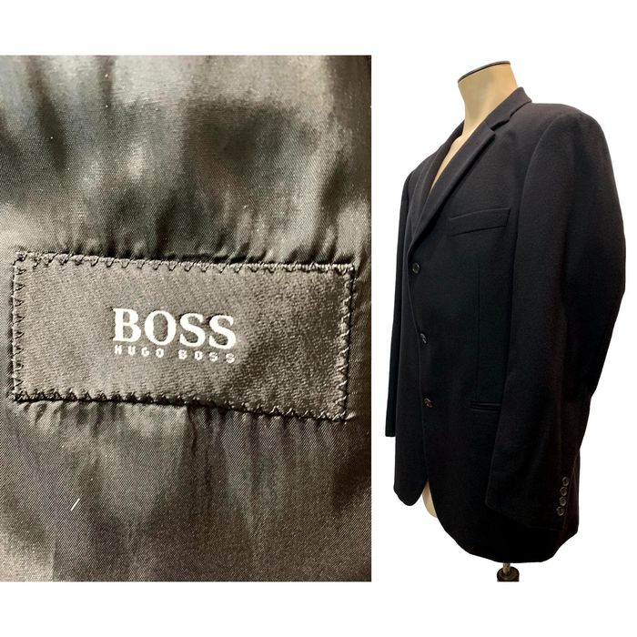 Y2K HUGO BOSS Black Leather Vest (L)