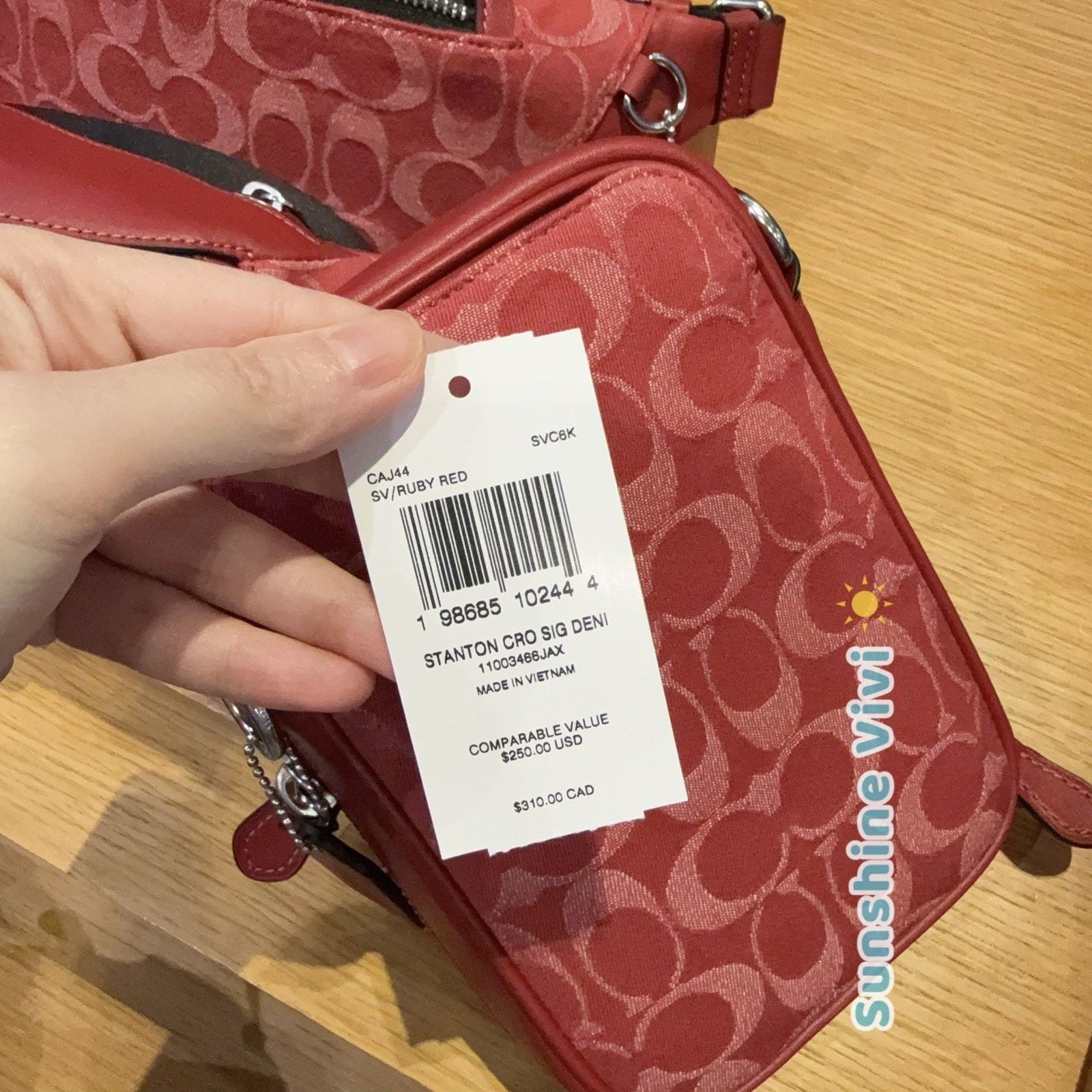 Coach NWT Coach Men's Stanton Crossbody Bag Denim/ruby red CAJ44 Size ONE SIZE - 6 Thumbnail