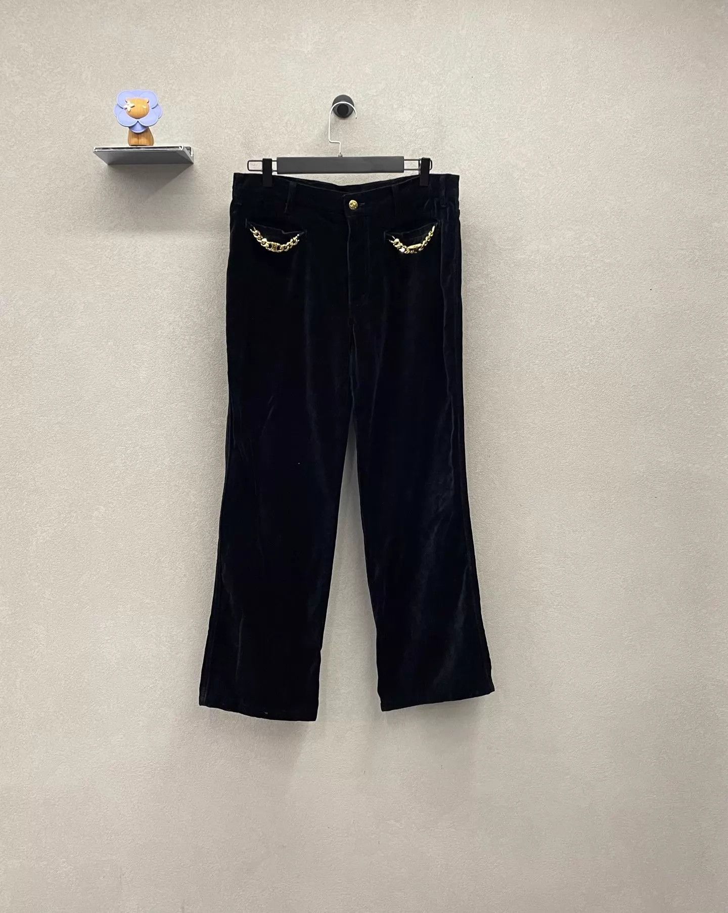 Celine CELINE mid-rise straight-leg velvet pants size 31 slim Size 31" - 1 Thumbnail