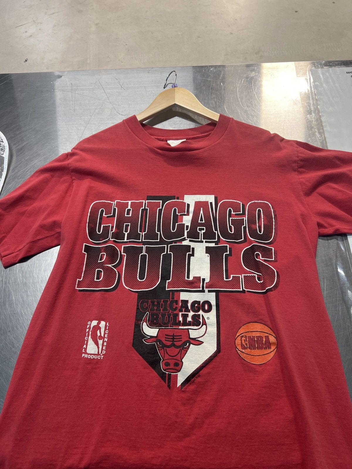 image of Vintage Chicago Bulls Tee in Red, Men's (Size Large)