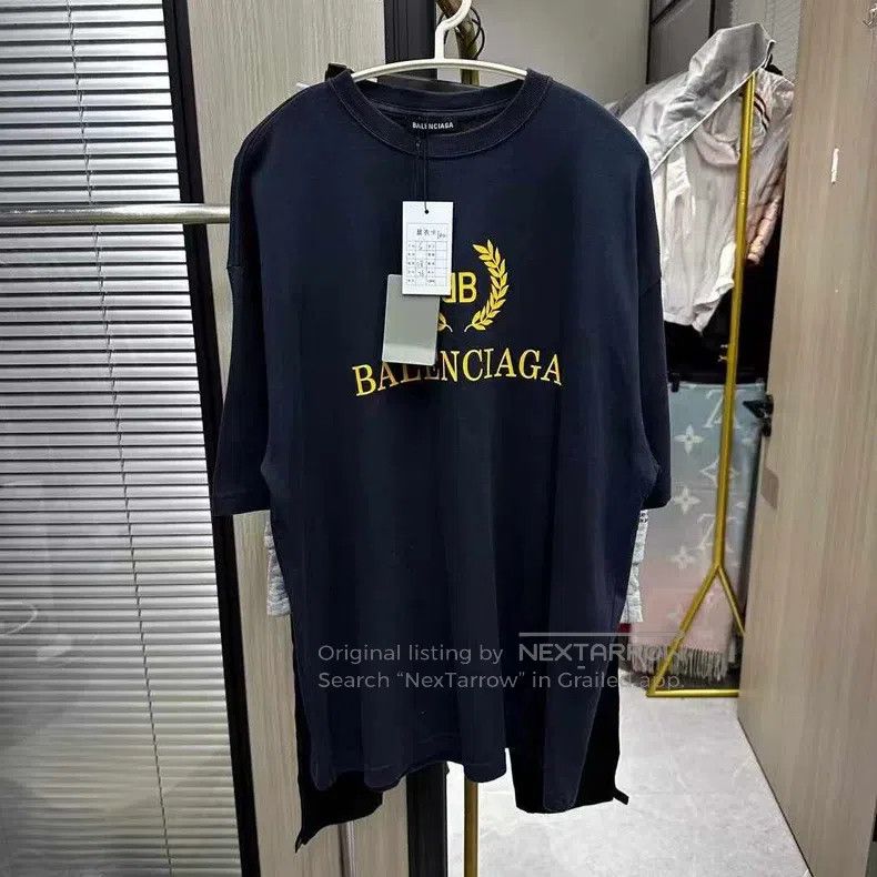 Balenciaga Balenciaga Navy blue wheat pattern short sleeve, size S Size US S / EU 44-46 / 1 - 1 Thumbnail