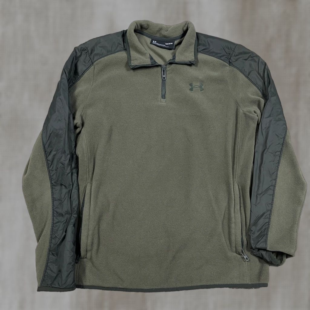 Under Armour Under Armour Sweater Men M Olive Green Pullover 1/4 Zip Polartec Sweatshirt Knit Sleeves Long Sleeve Regular Vintage? No Size US M / EU 48-50 / 2 - 1 Thumbnail