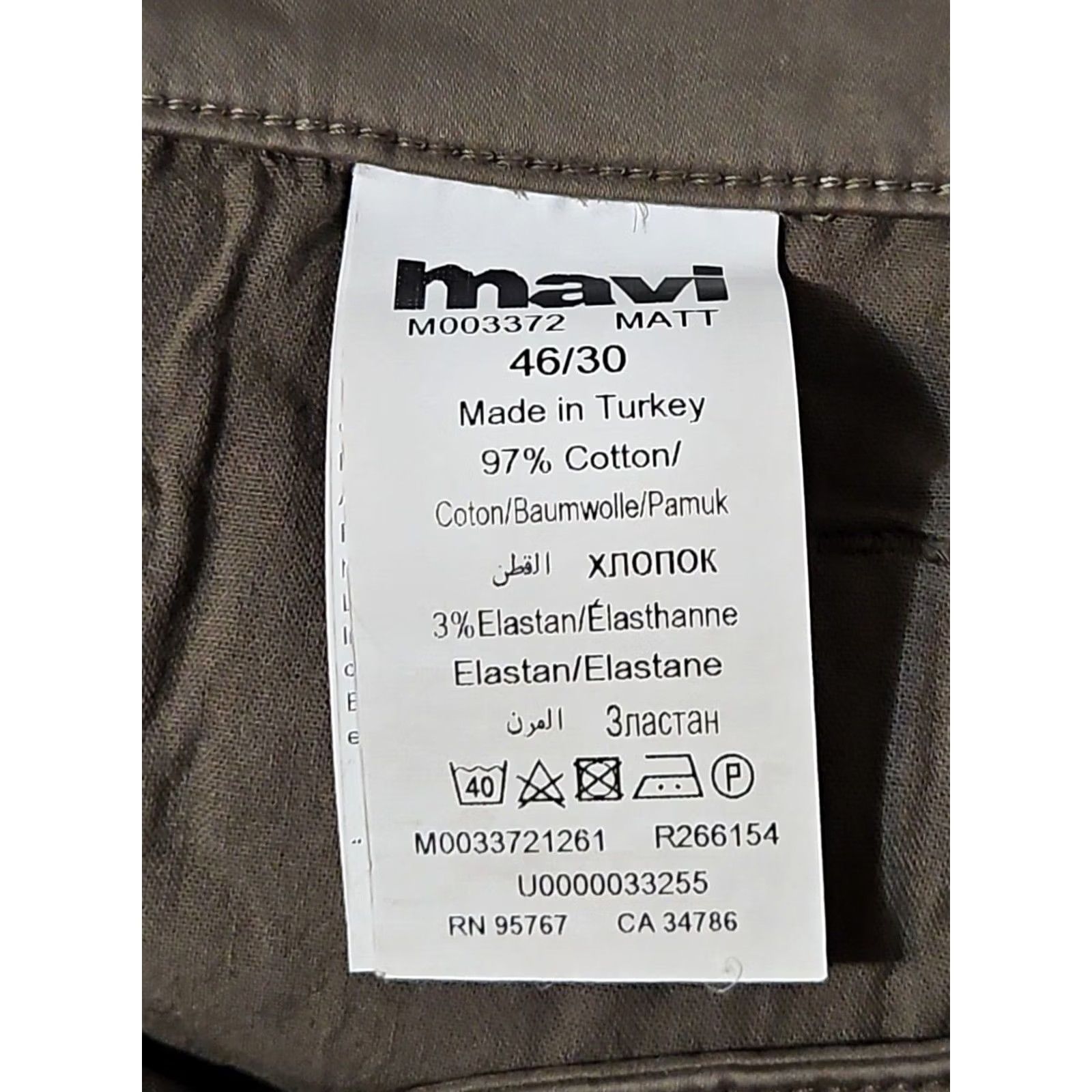 Vintage Mavi Matt Jeans Men 46x30 Olive Green Relaxed Straight Leg Cotton Blend 5 Pocket Size US 30 / EU 46 - 5 Thumbnail