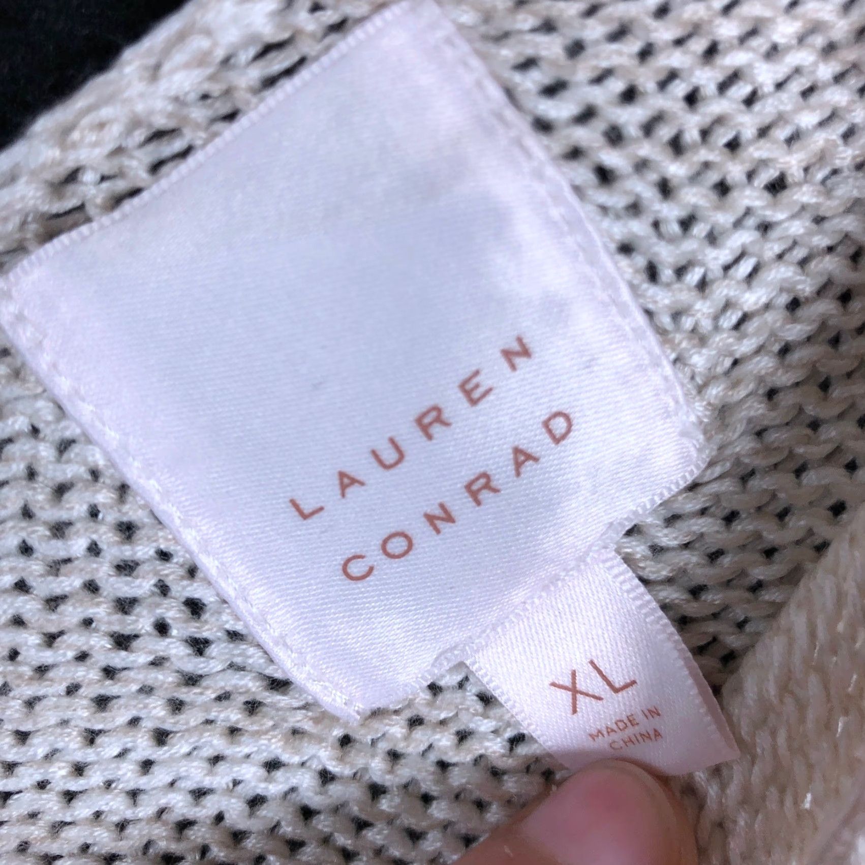 Vintage Lauren Conrad Womens Sweater Tan Knit Cold Shoulder Long Sleeve Tunic XL Size XL / US 12-14 / IT 48-50 - 5 Thumbnail